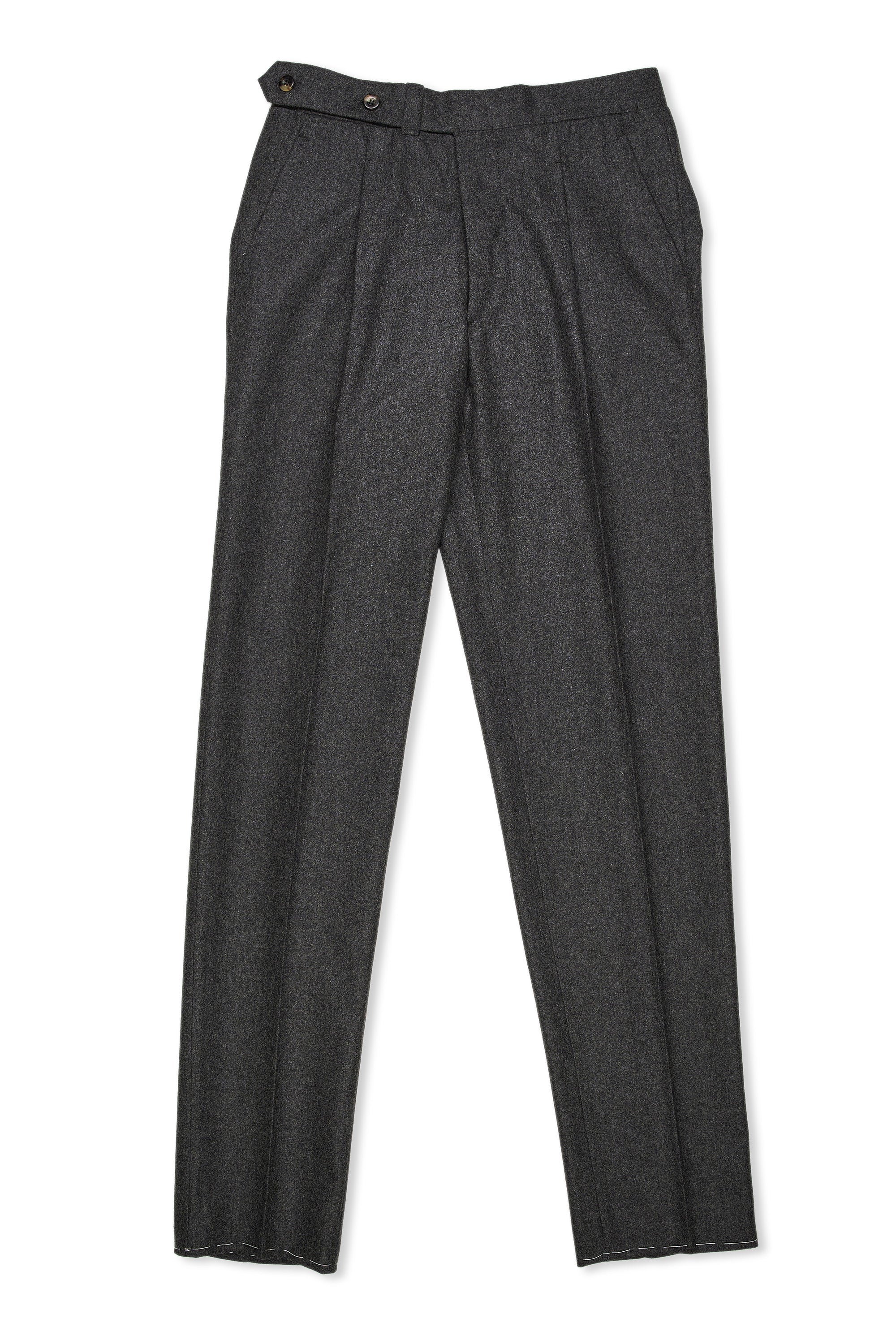 Ambrosi Grey Flannel Single Pleat Regular Fit Trousers