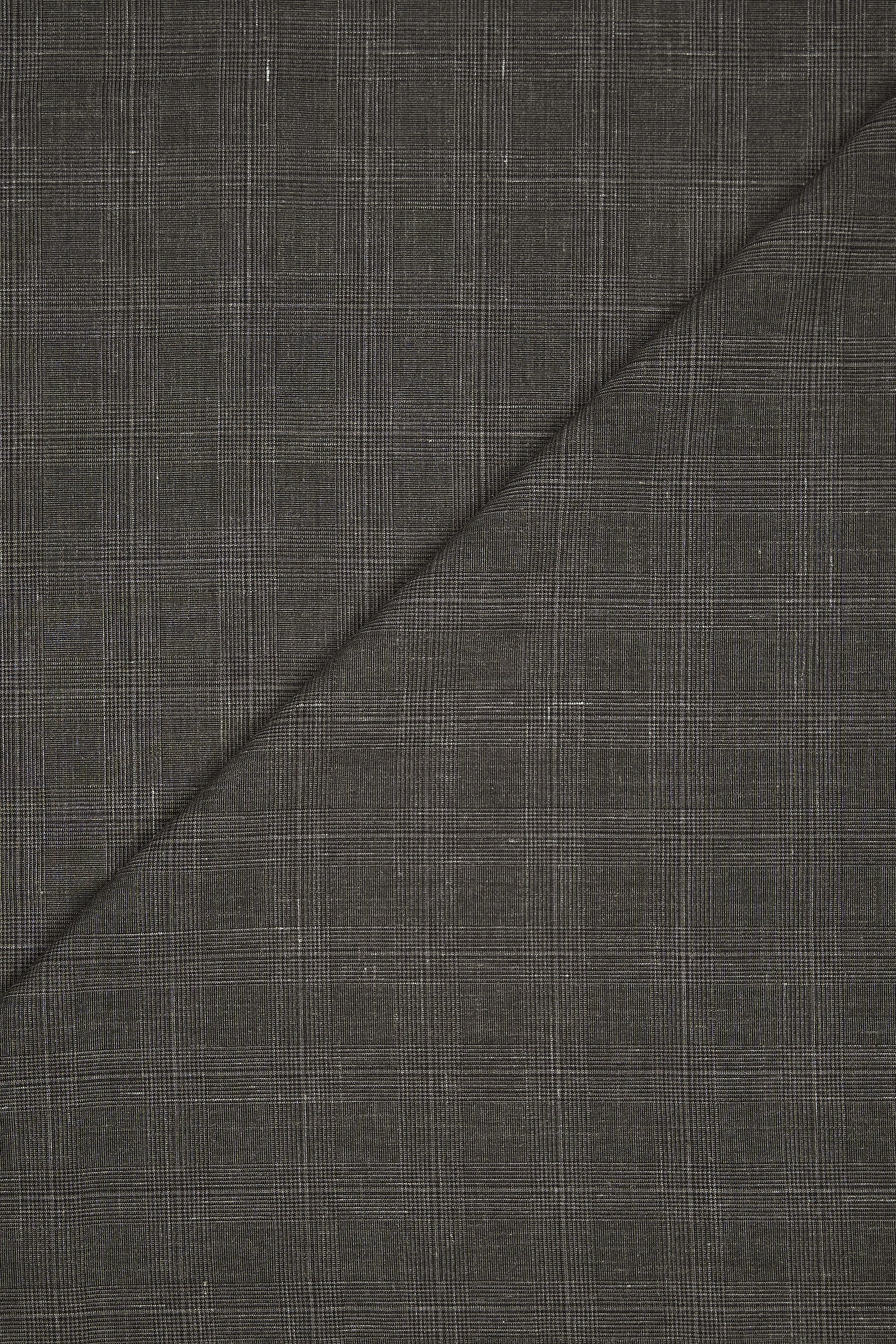 Solbiati Charcoal Check Linen/Wool/Silk Cloth - 3.5m
