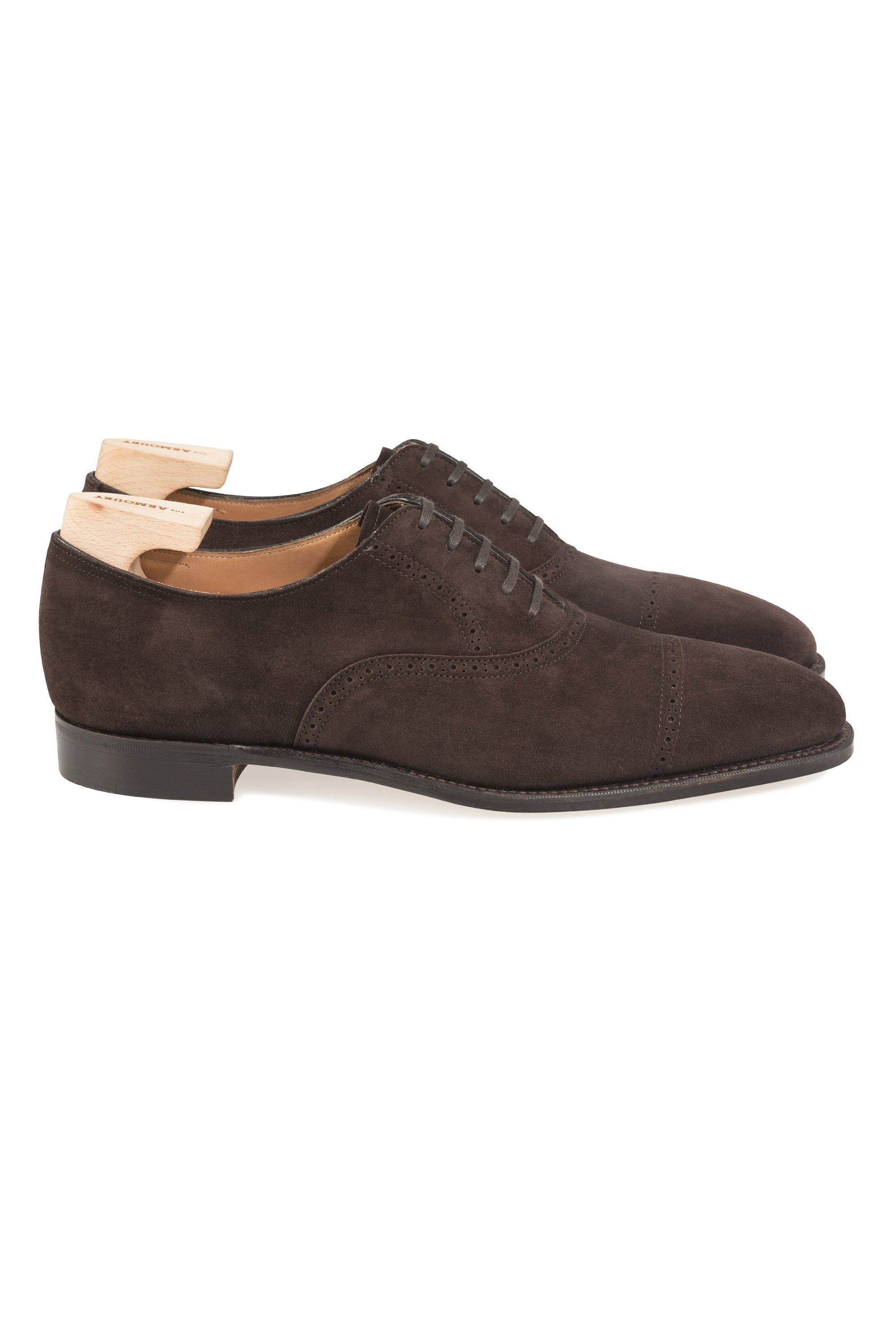 The Armoury Hajime Wyndham Brown Suede Self-Brogue Oxfords *factory seconds*