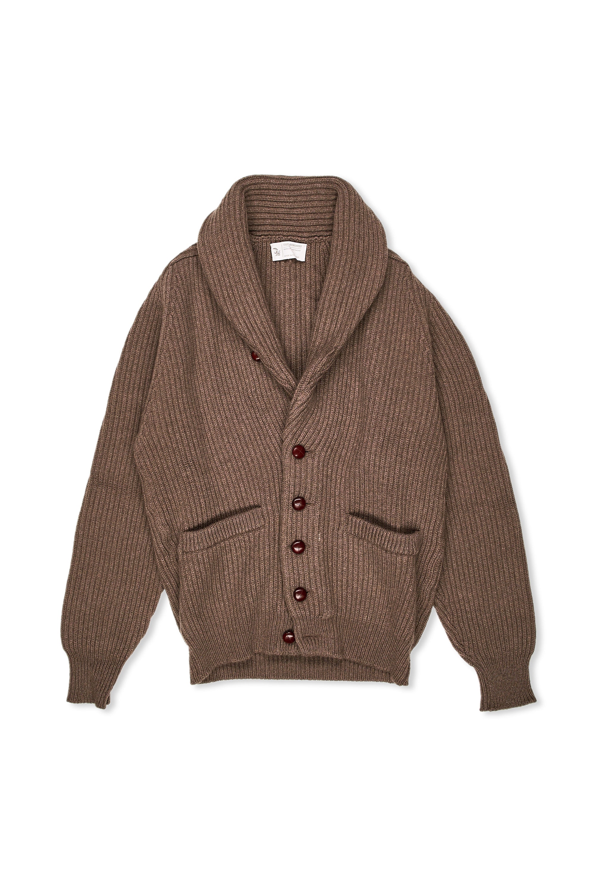 The Armoury Wildebeest 4-ply Cashmere Shawl Collar Cardigan