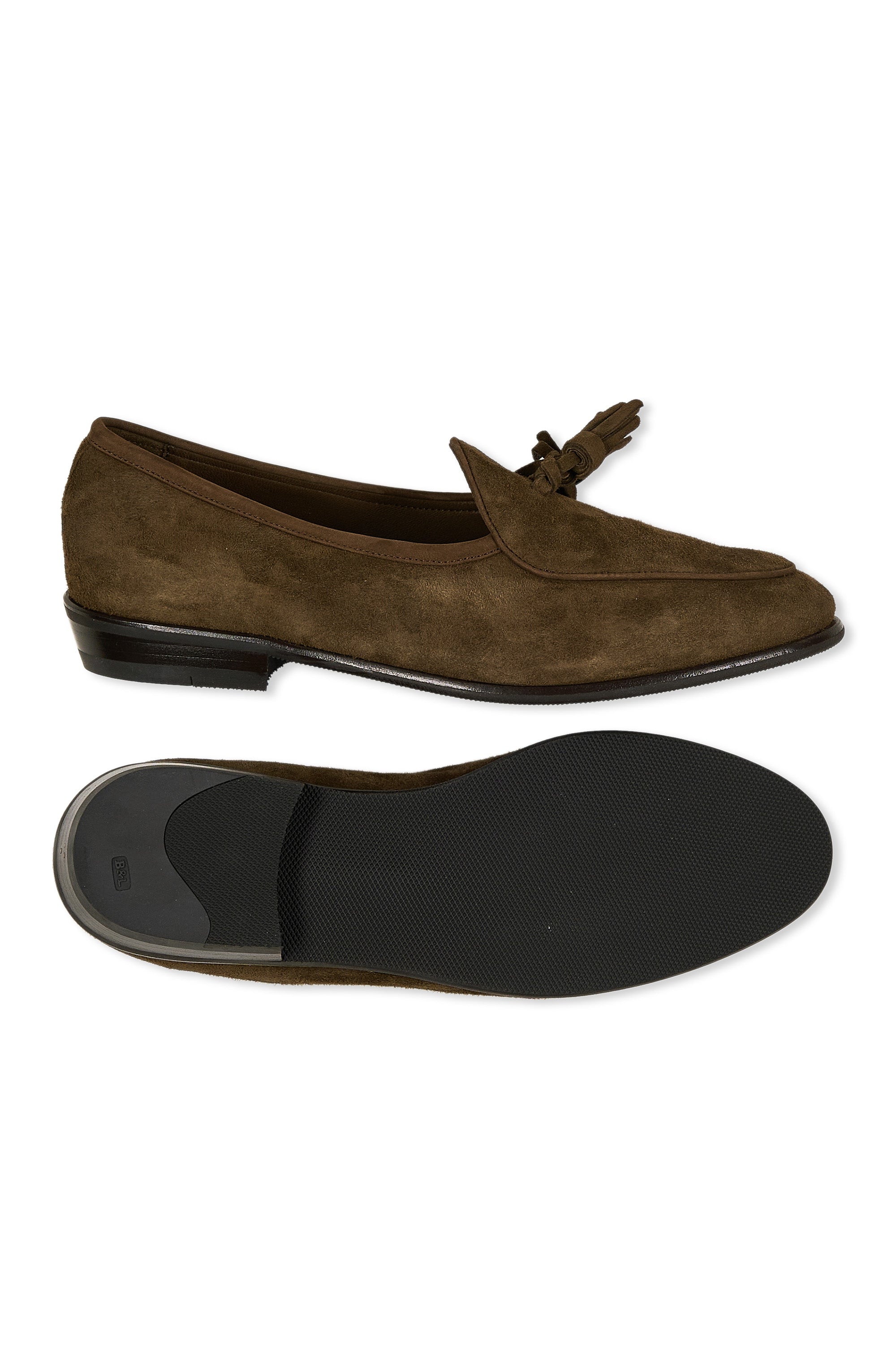Baudoin & Lange Olivine Sagan Lamb Suede Full Grip Tassel Loafers