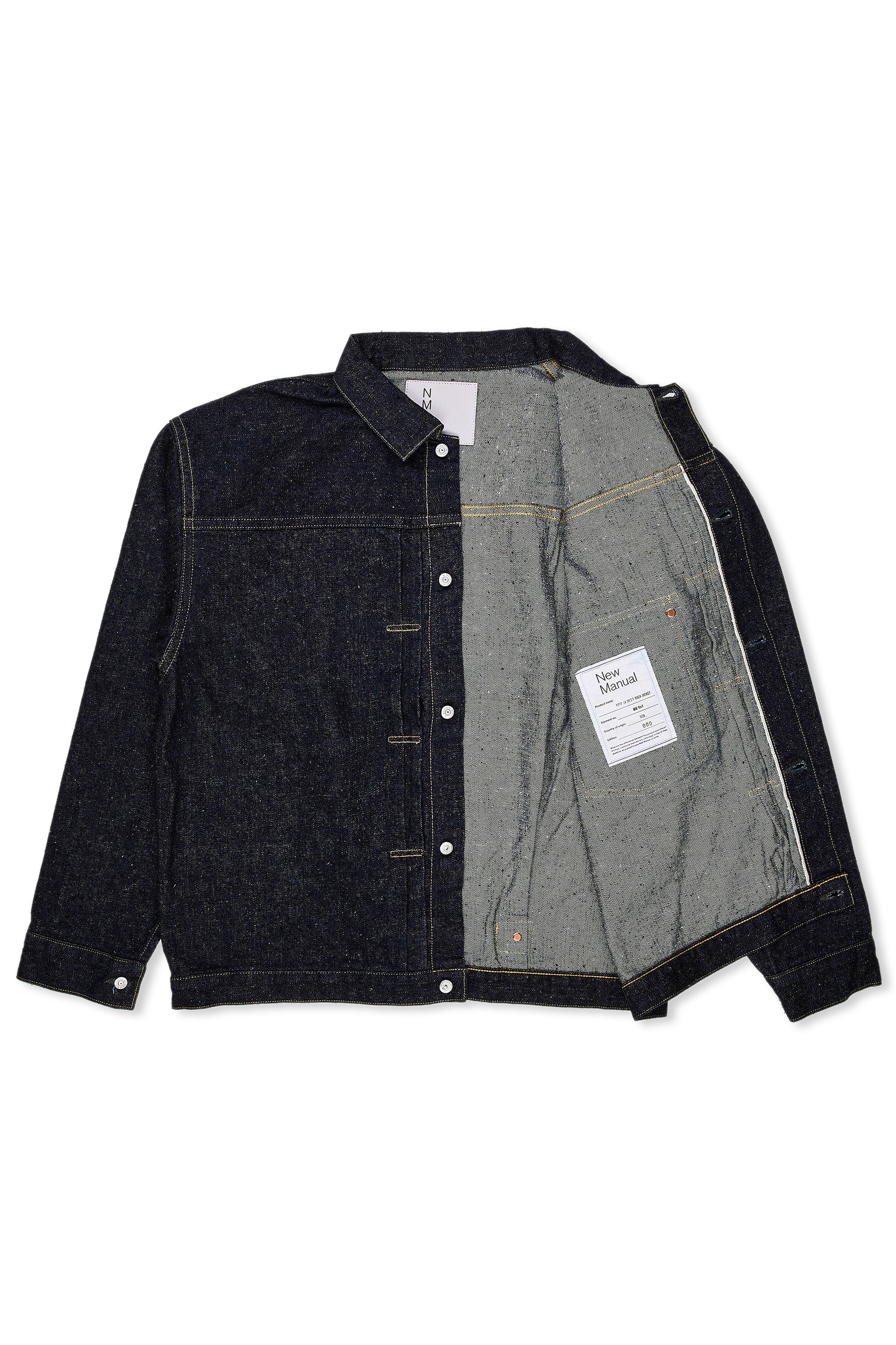 New Manual NM012 LV 36's Dark Indigo One Washed T-Back Jacket