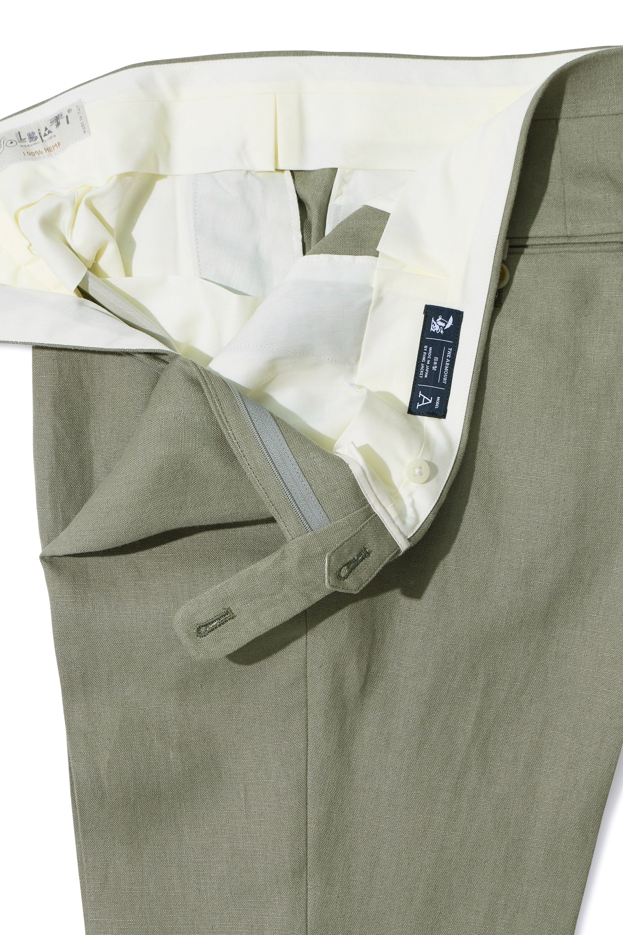 The Armoury Light Green Linen Model A Trousers