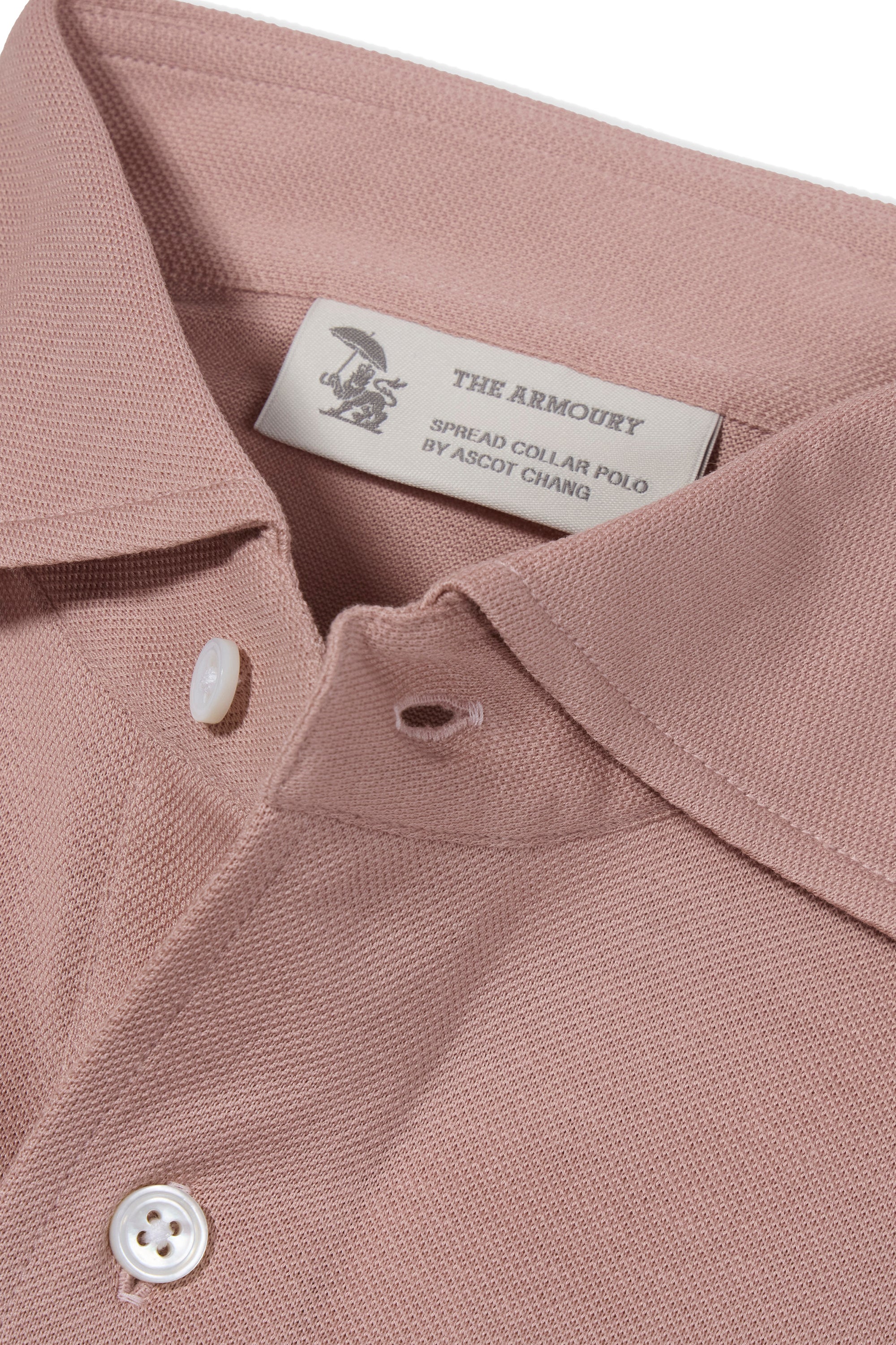 The Armoury Rose Cotton Short Sleeve Spread Collar Polo
