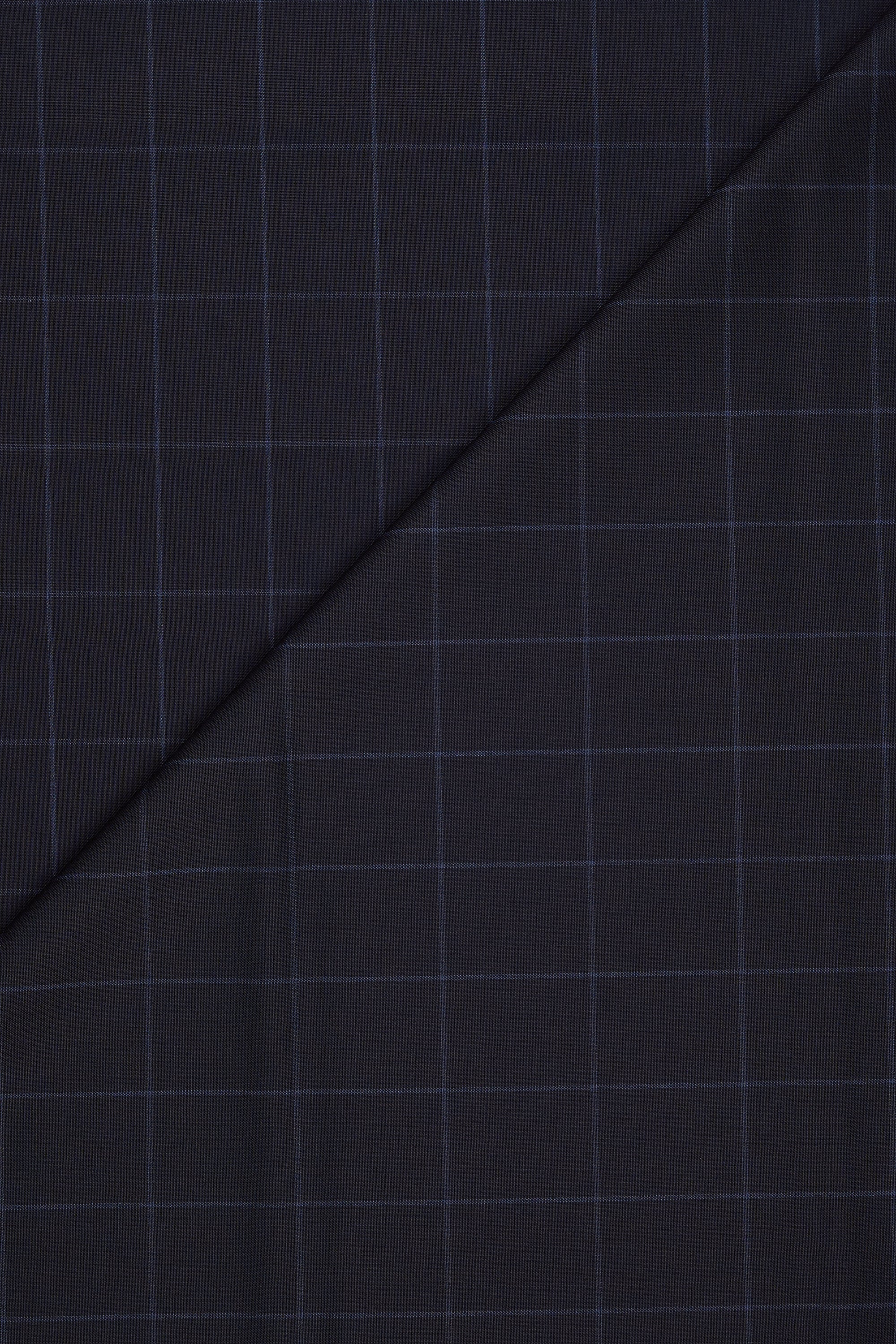 Vitale Barberis Canonico Navy with Blue Check Wool Cloth - 3.5m