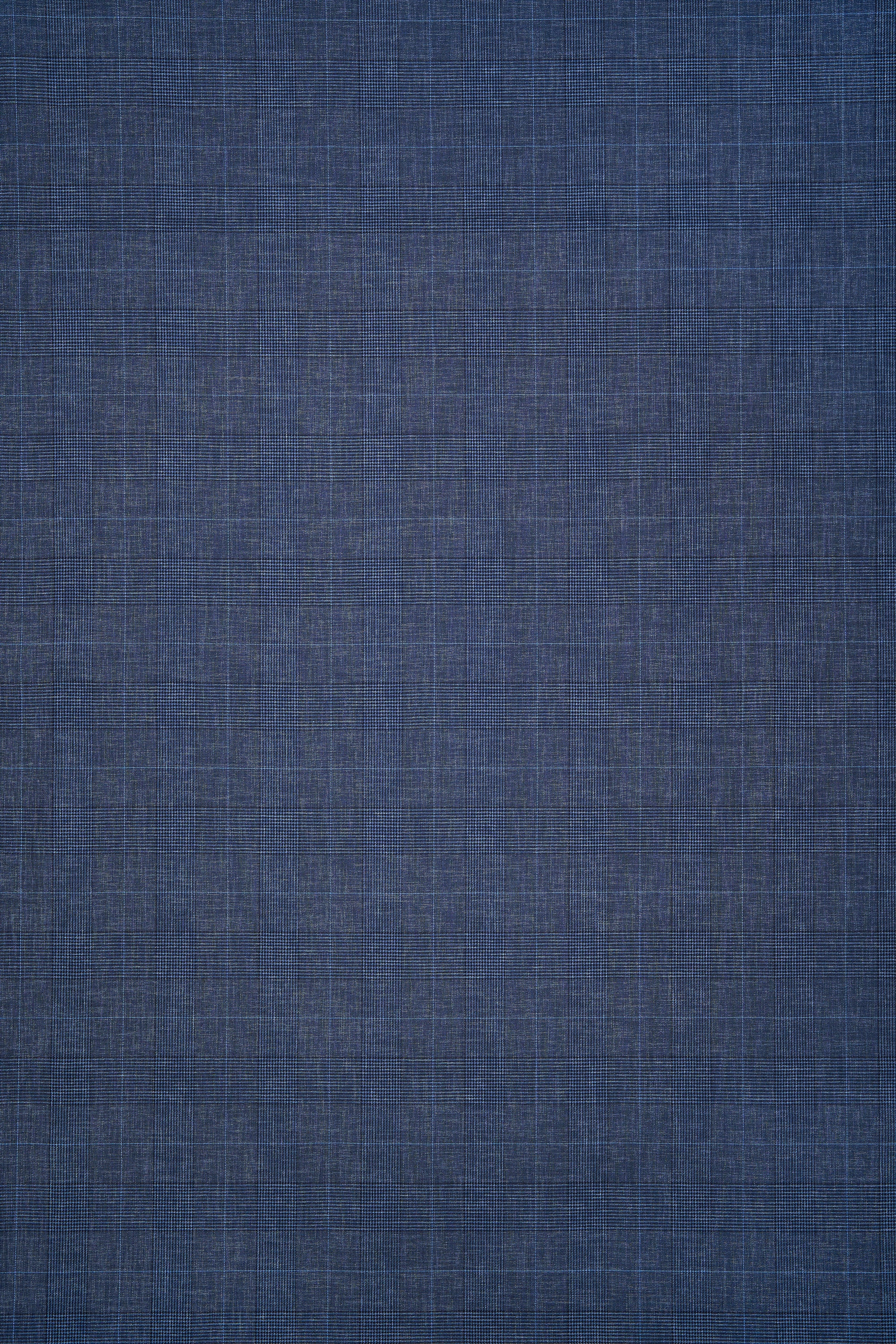 Vitale Barberis Canonico Blue Prince of Wales Check Wool Cloth - 2.5m