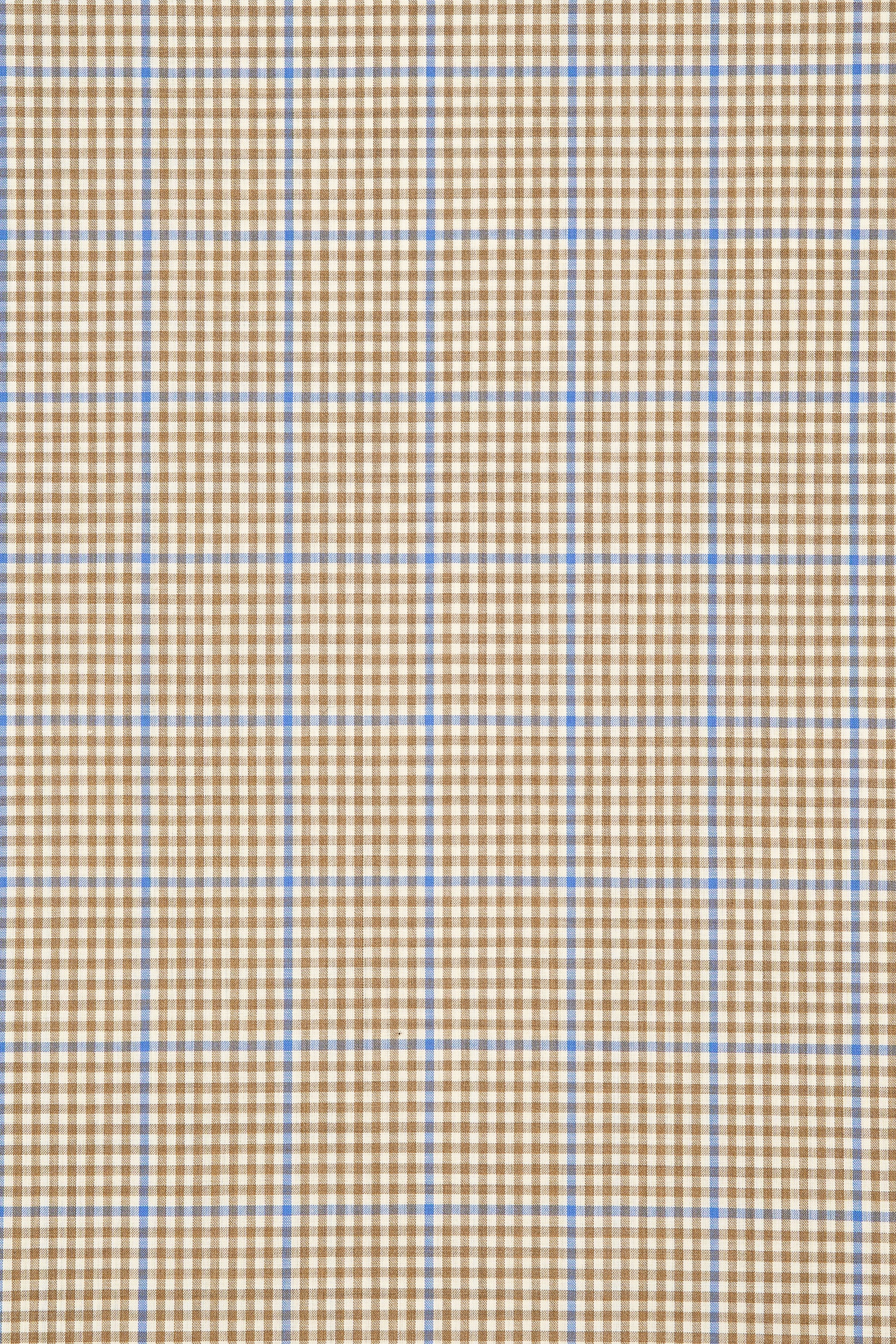 Standeven Blue/Beige/Brown Check Merino Wool Cloth - 5m