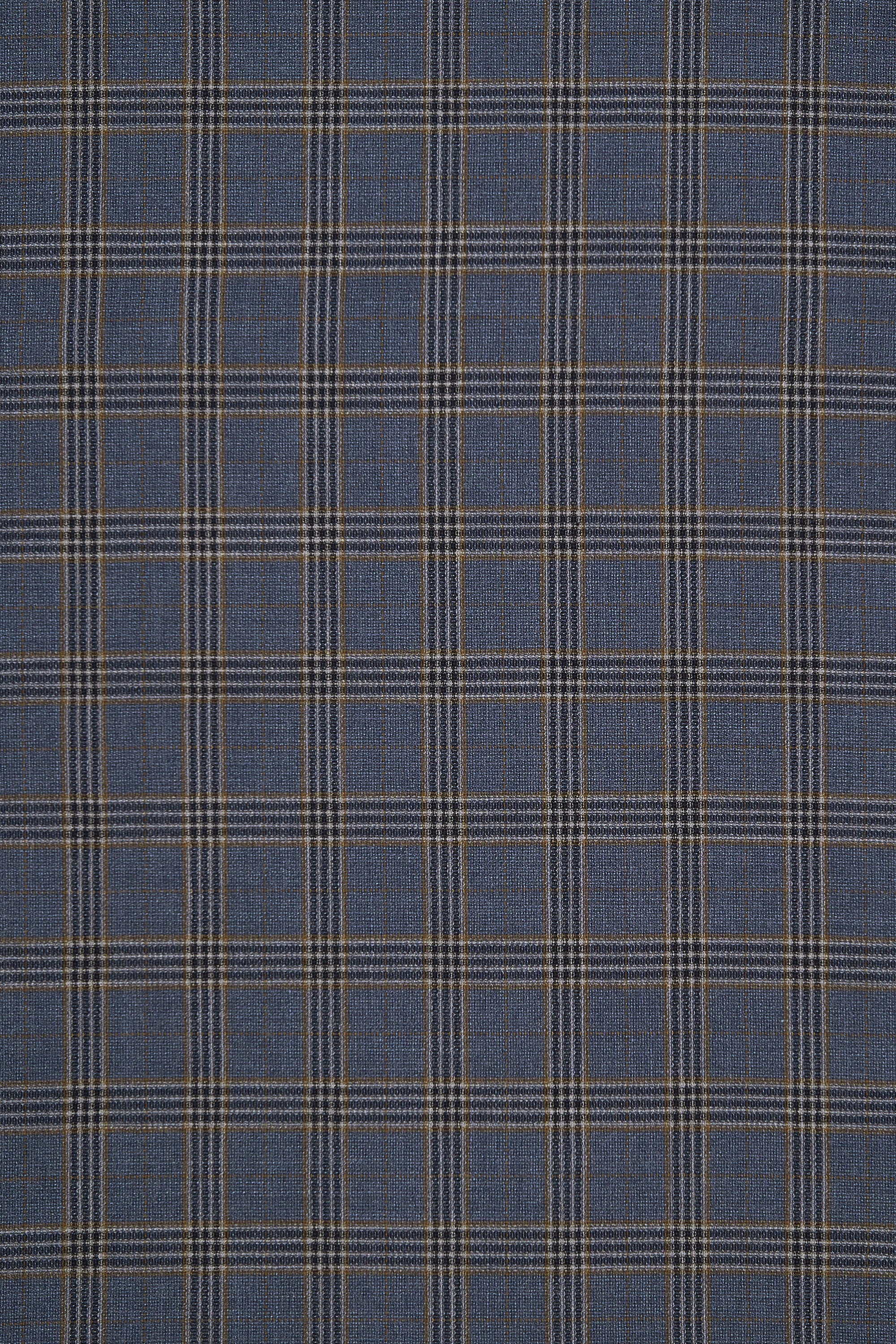 Standeven Blue with Brown Check Wool Cloth - 2.5m