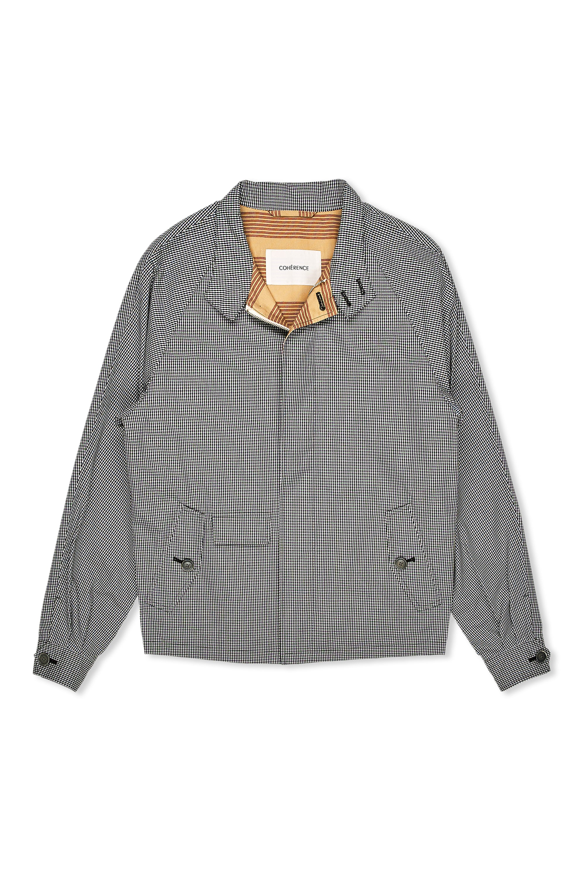 Cohérence Gianni Black Check Poplin Cotton Jacket