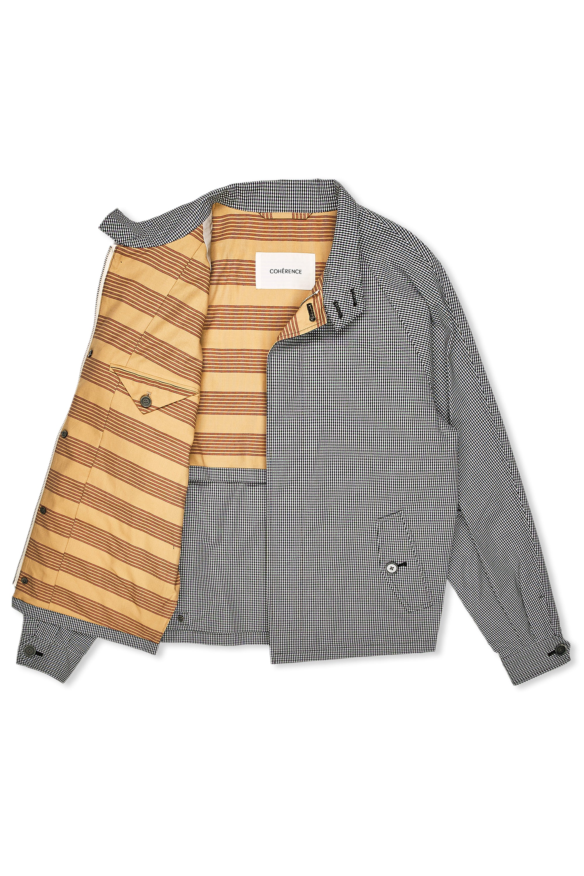Cohérence Gianni Black Check Poplin Cotton Jacket