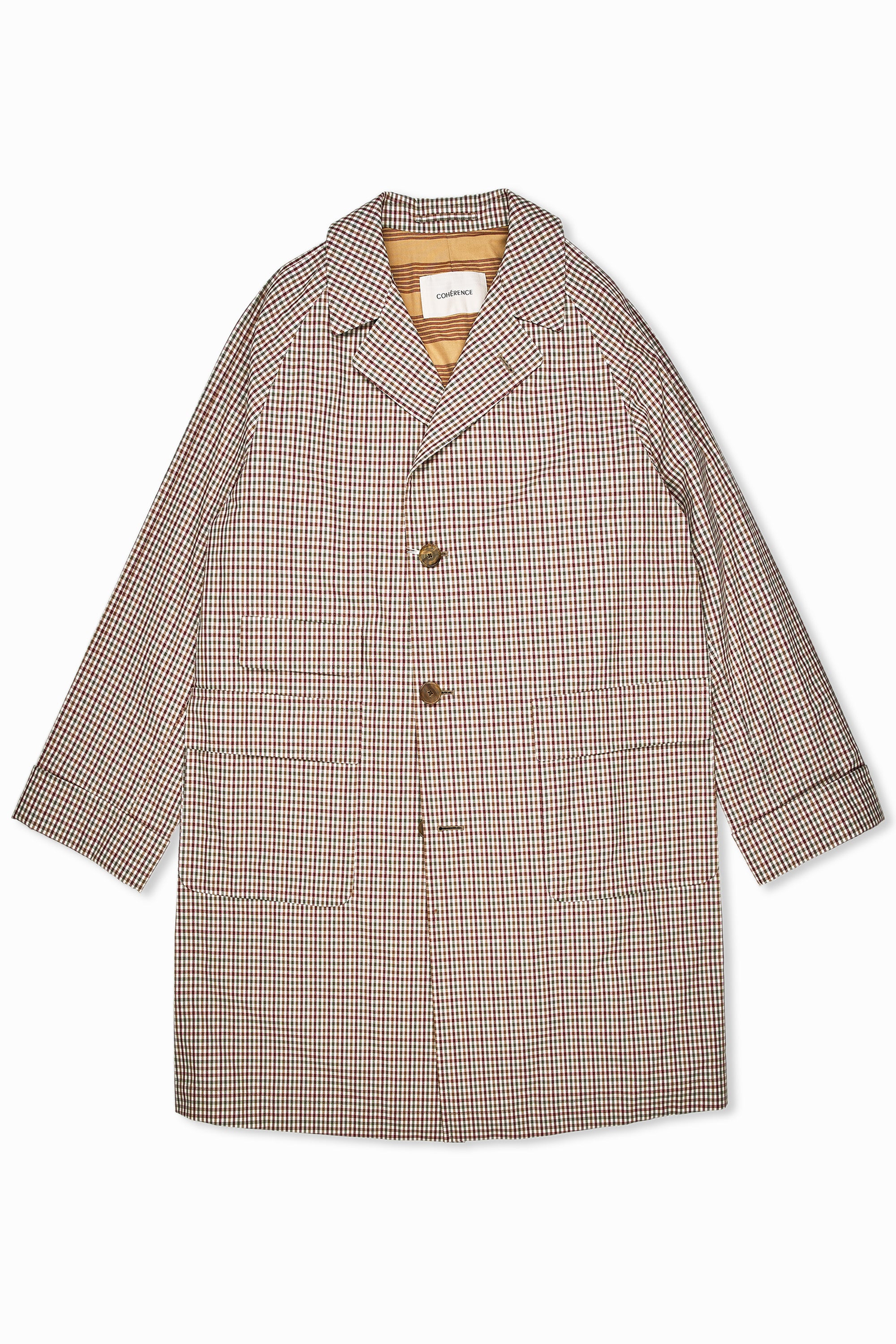 Cohérence Corb II Poplin Cotton Check Coat