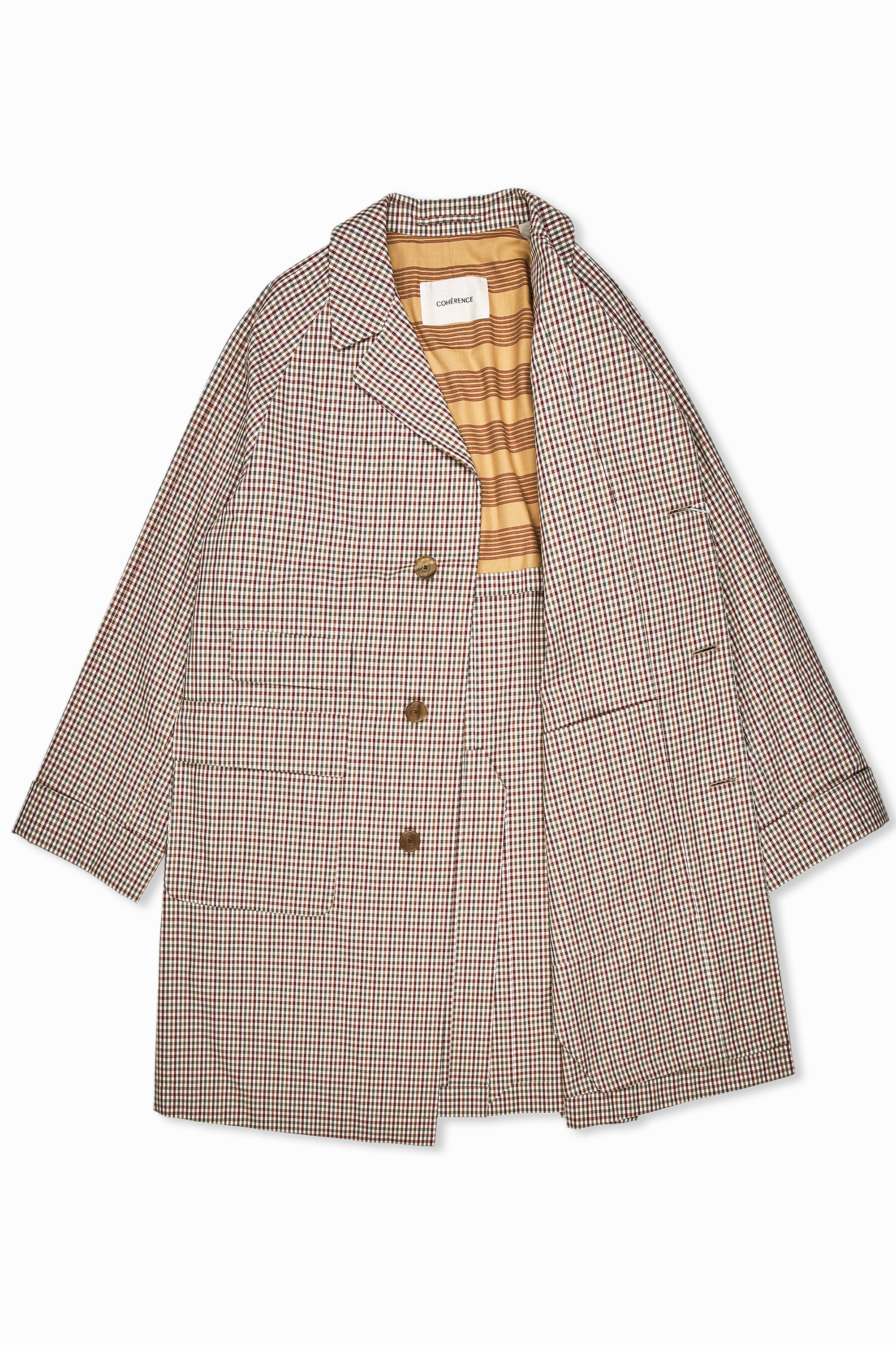 Cohérence Corb II Poplin Cotton Check Coat