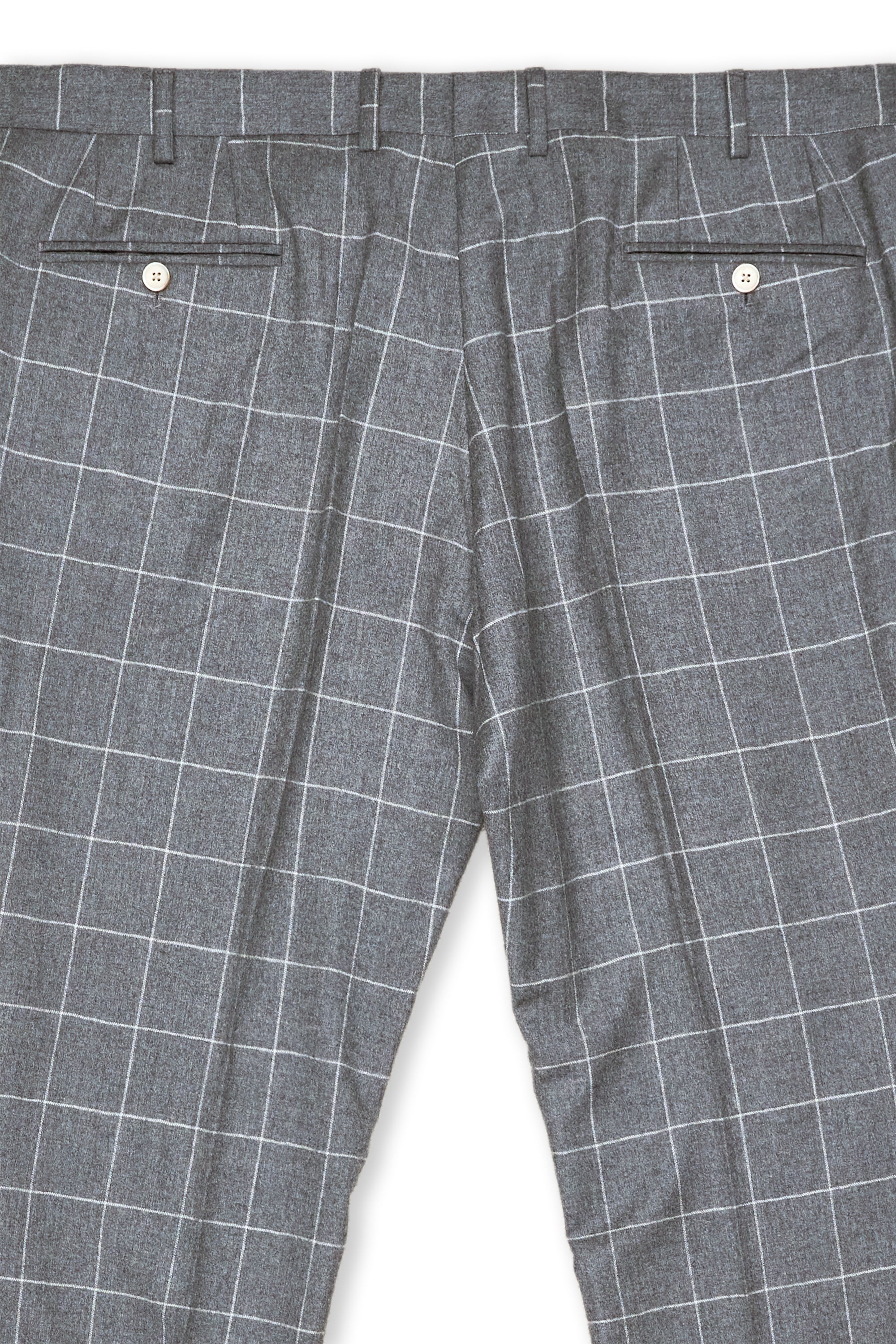 Eredi Pisano Light Grey Windowpane Wool/Cashmere Suit