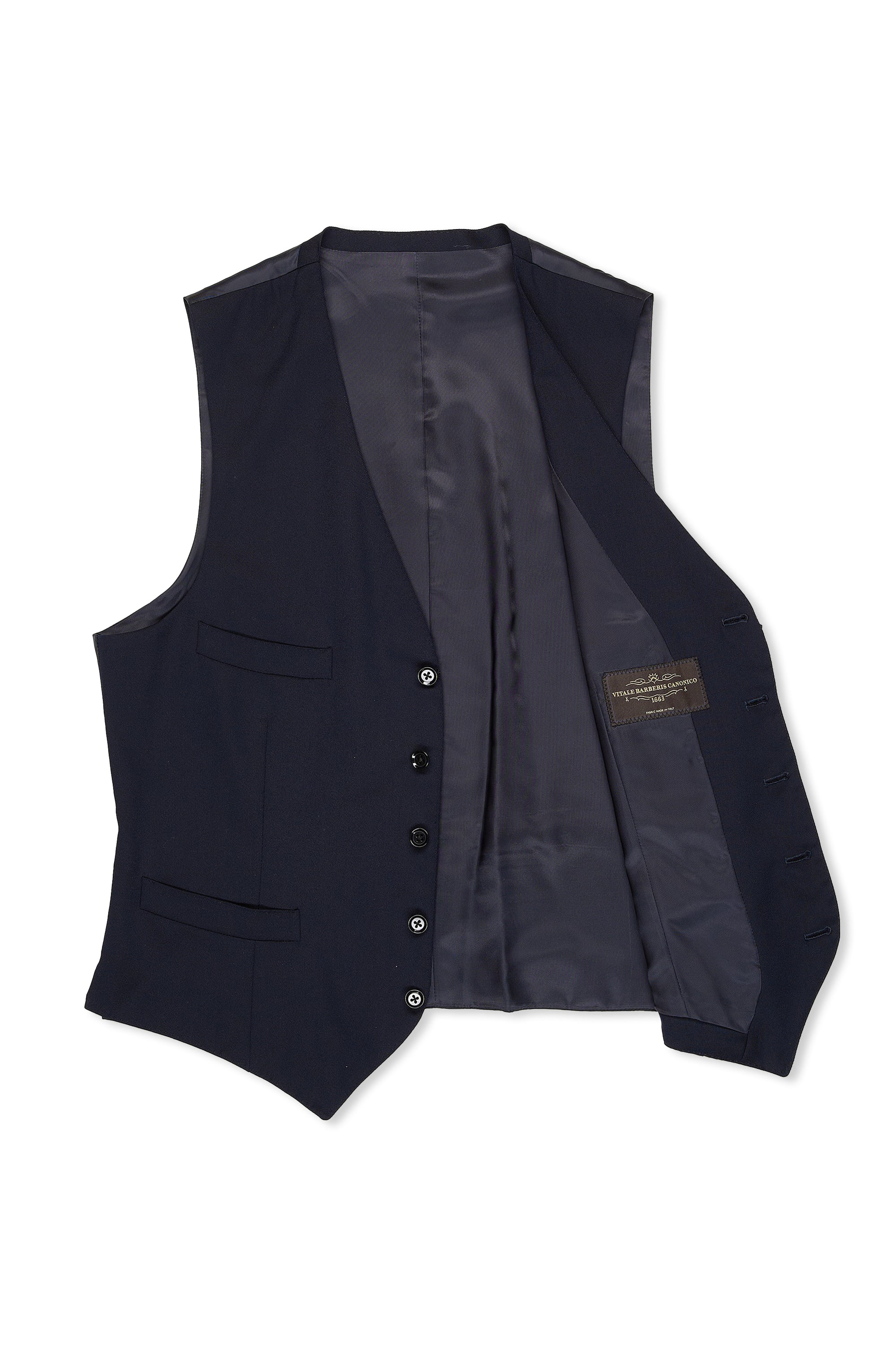 Ring Jacket Navy Covert Wool Waistcoat