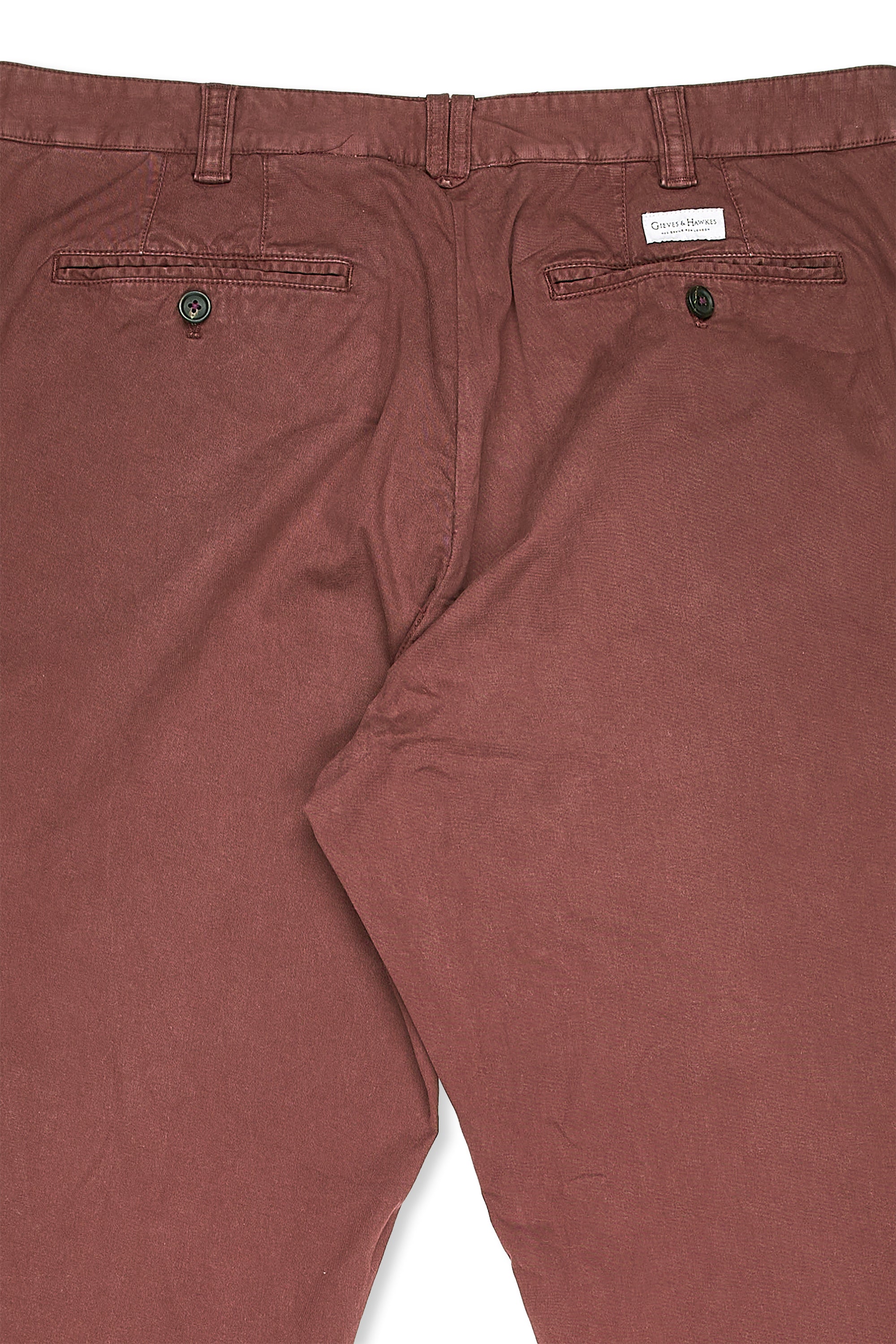 Gieves & Hawkes Maroon Cotton Trousers