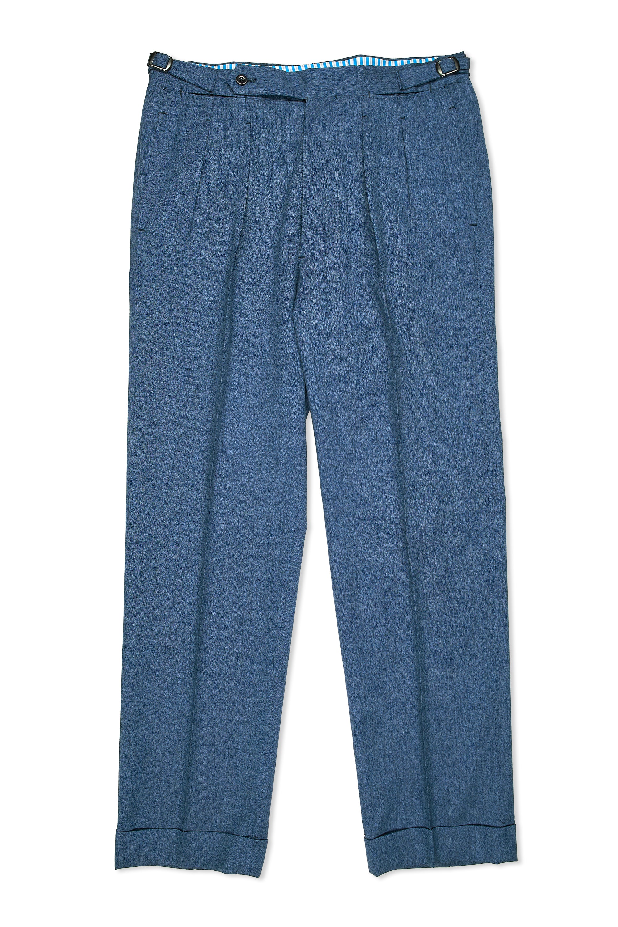 Camps De Luca Blue 3-Ply Summertime Cashmere Jacket with Hermes Silk Scarf Lining and Ambrosi Trousers Bespoke