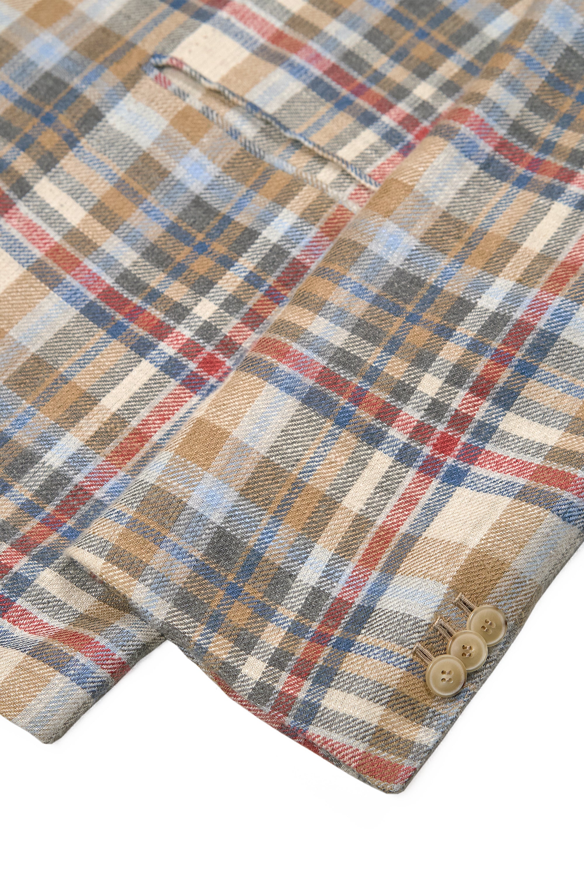 Anglofilo Beige/Blue/Red Linen/Silk Sport Coat