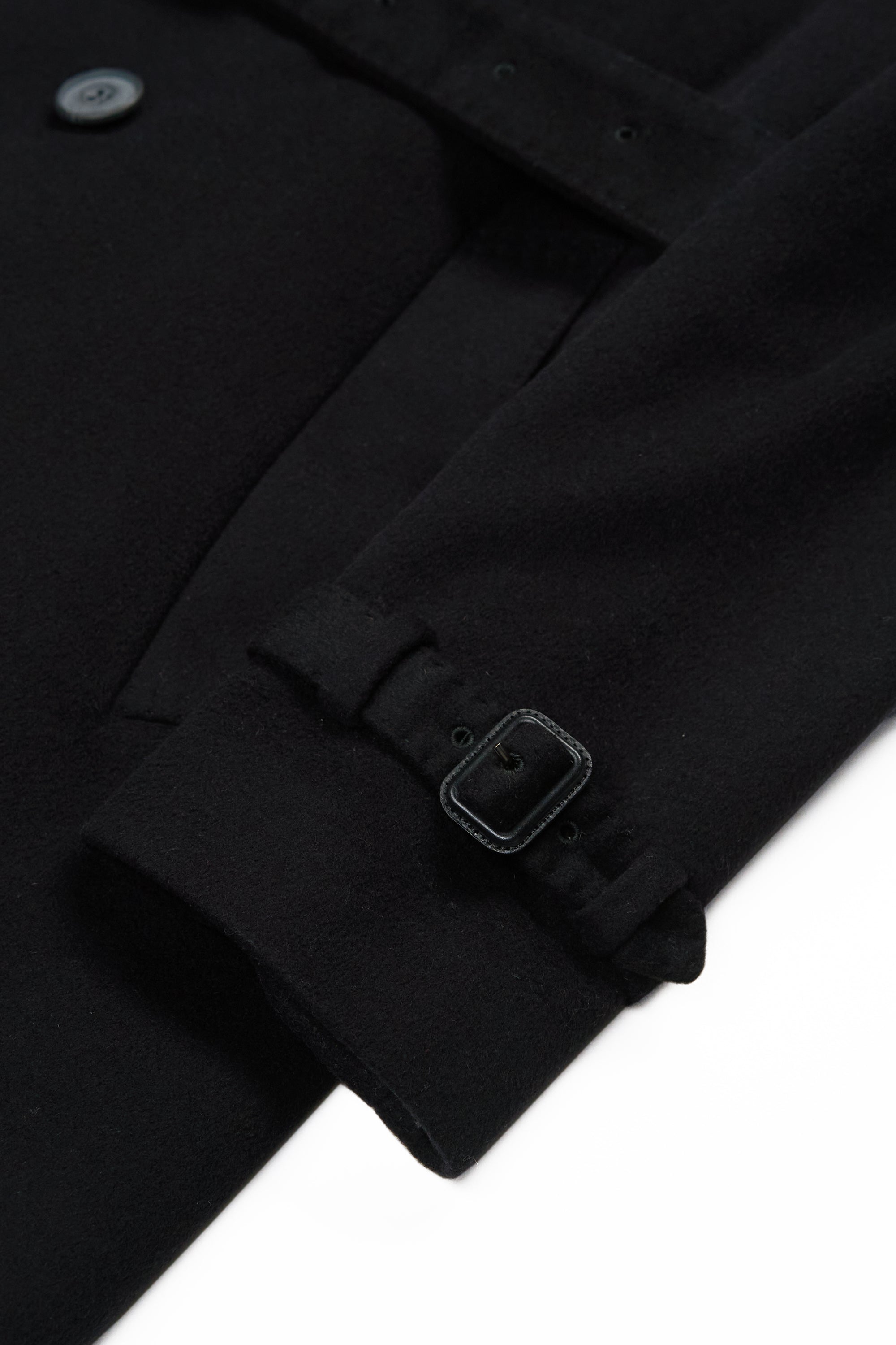 Burberry Black Wool/Cashmere Double Breasted Coat