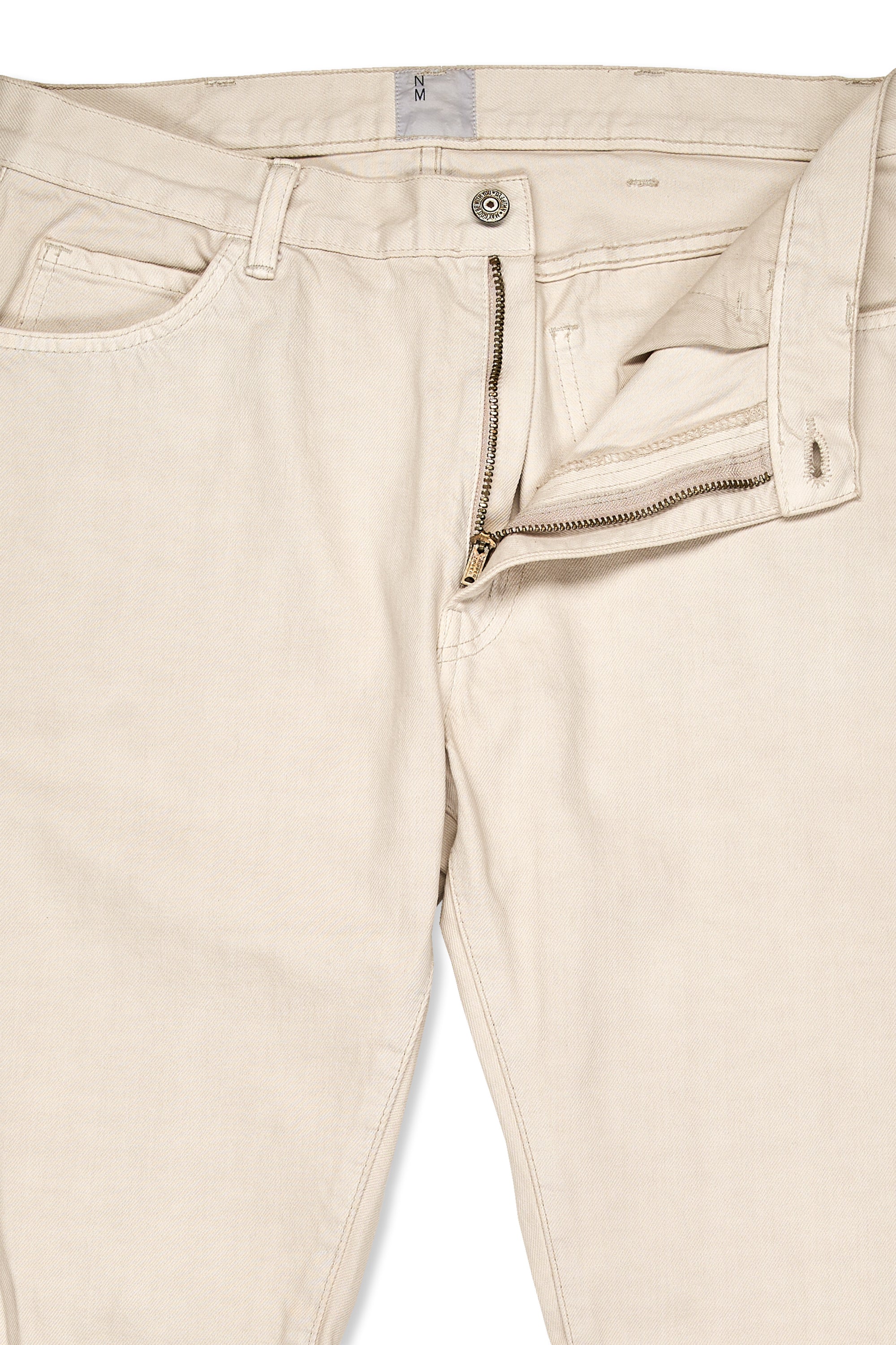 New Manual 351B Beige Cotton Selvedge Jeans