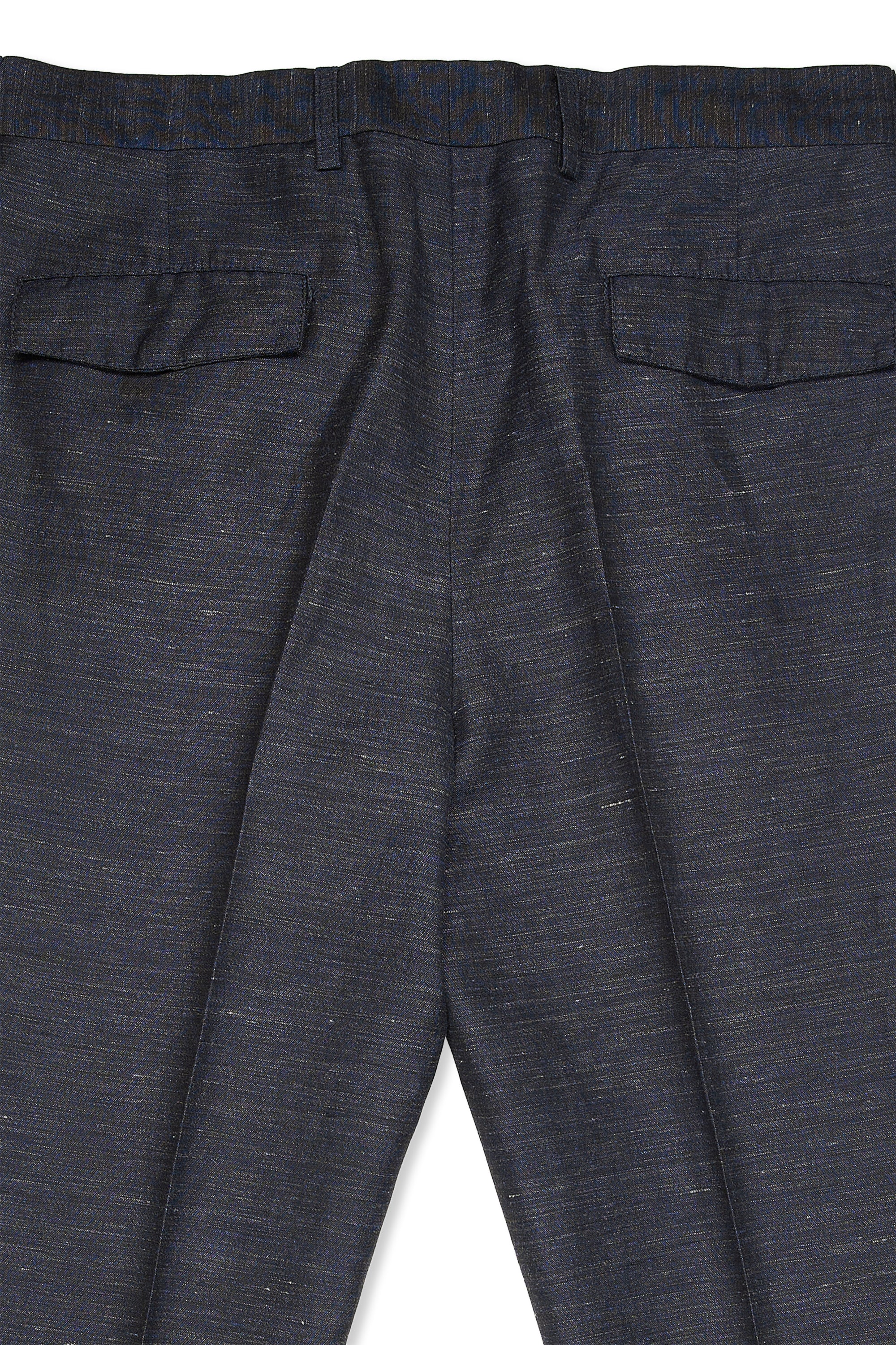 Brunello Cucinelli Navy Linen/Wool Drawstring Trousers