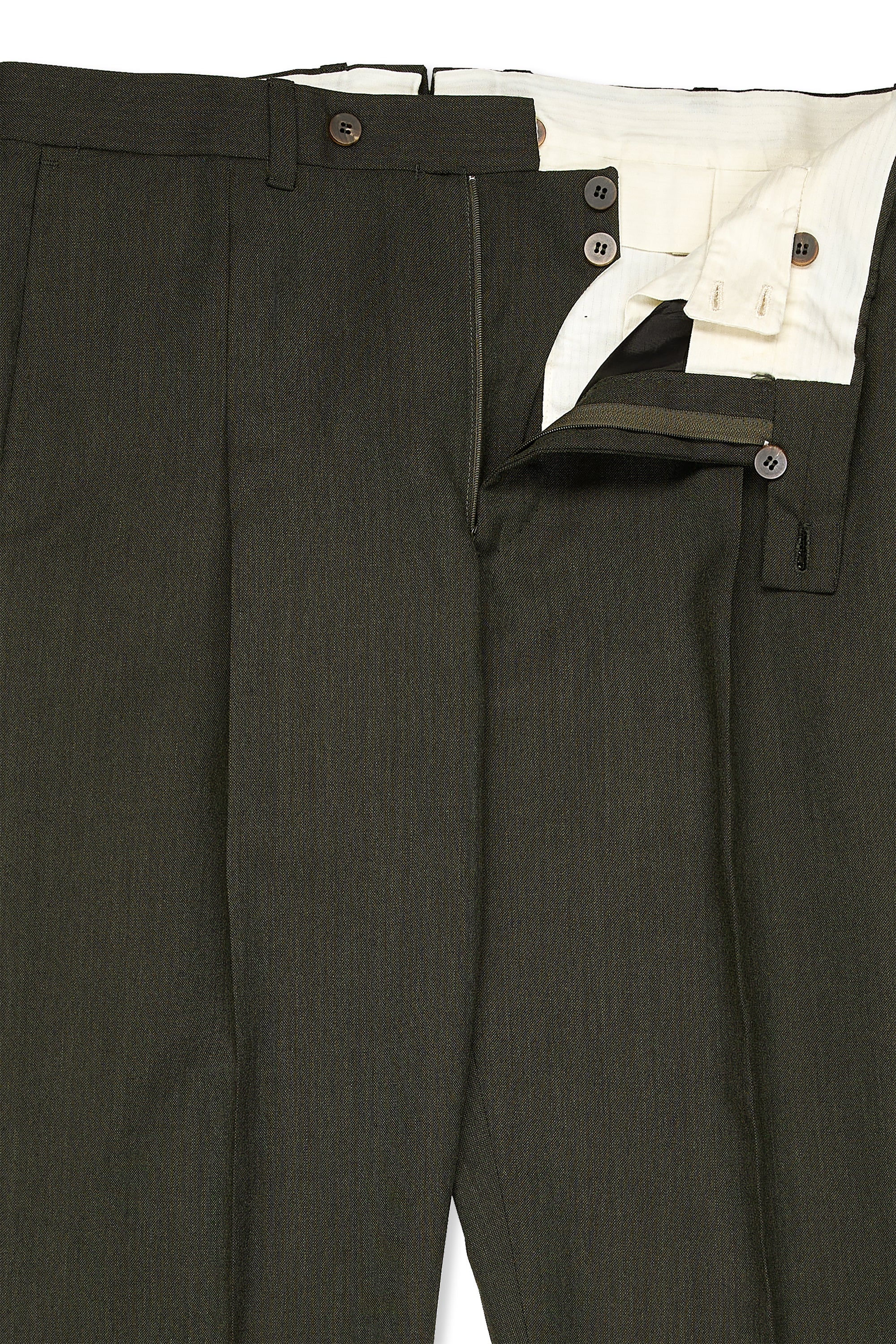 Orazio Luciano Dark Green Wool Trousers