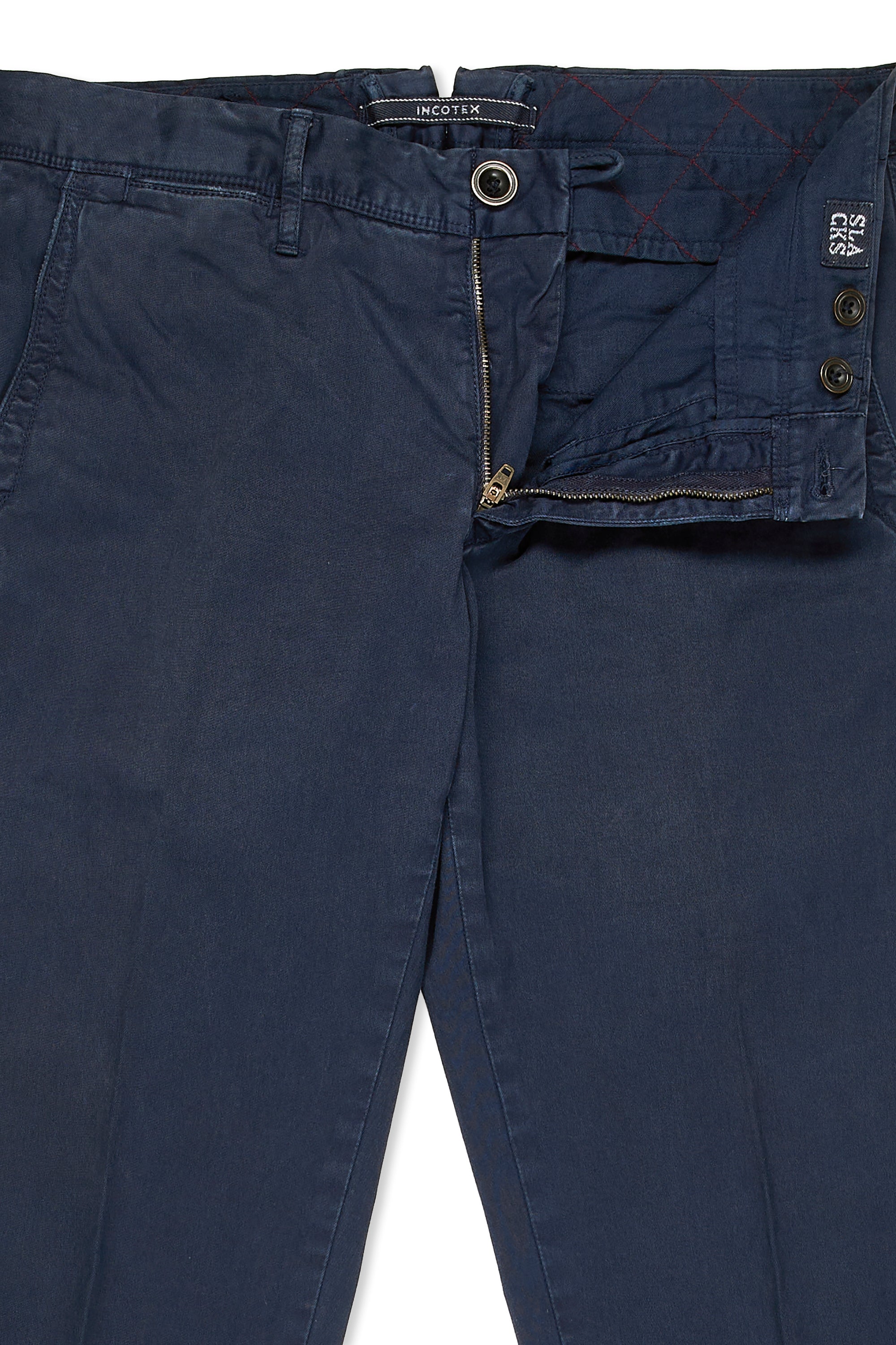 Incotex Navy Cotton Trousers