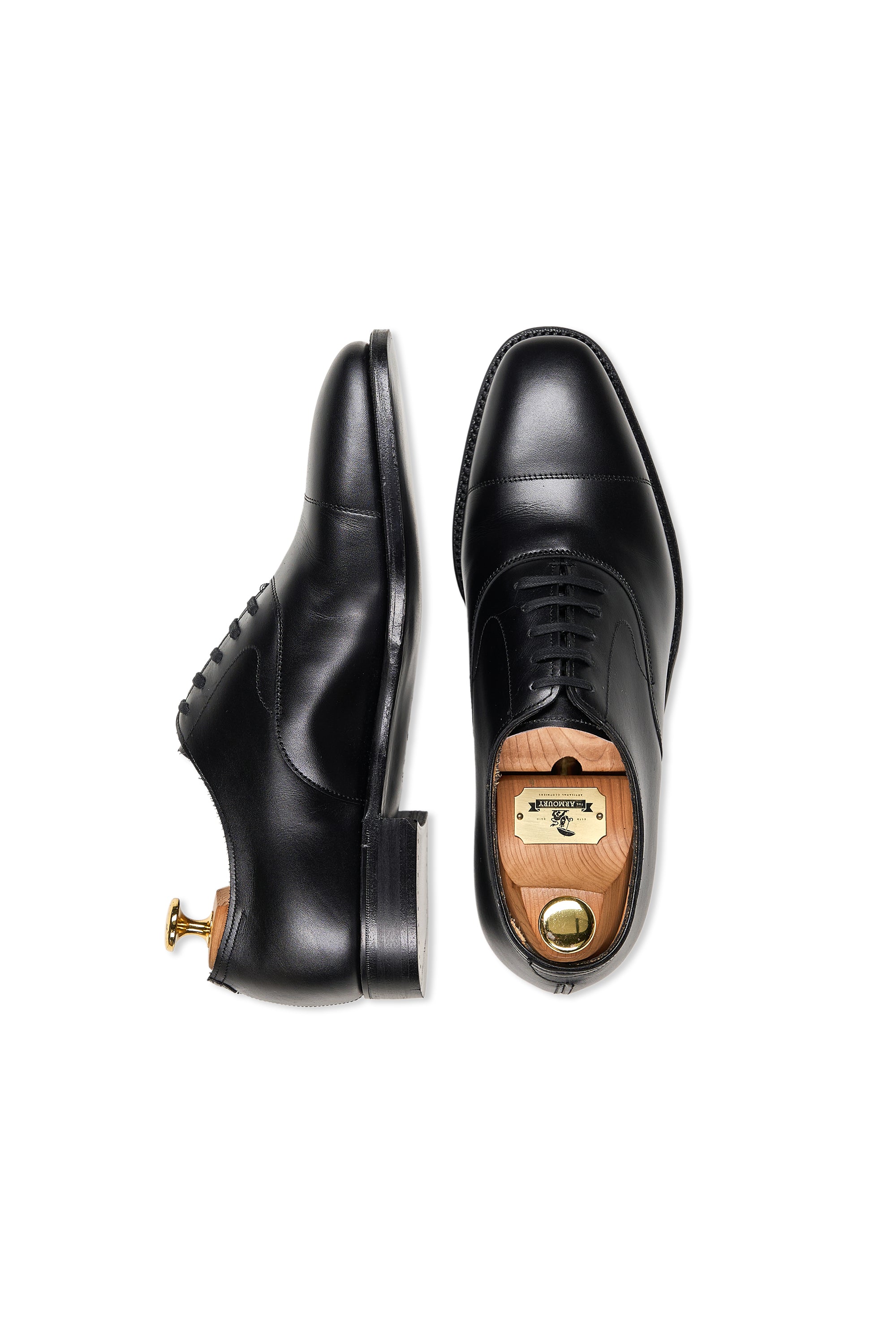 The Armoury Black Hajime Pedder Calf Oxford Shoes
