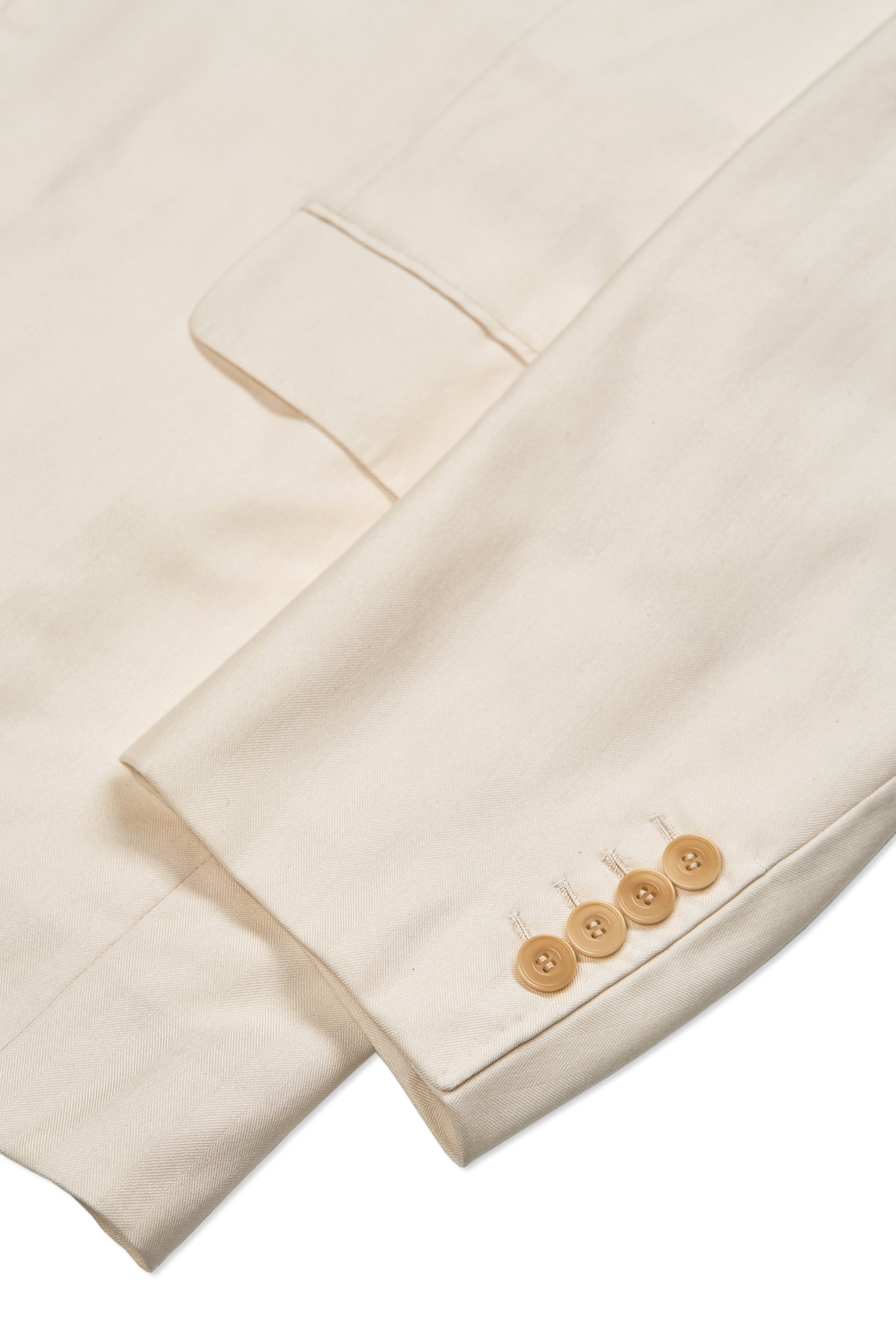 Francesco Smalto Cream Pashmina/Silk Herringbone Suit Bespoke