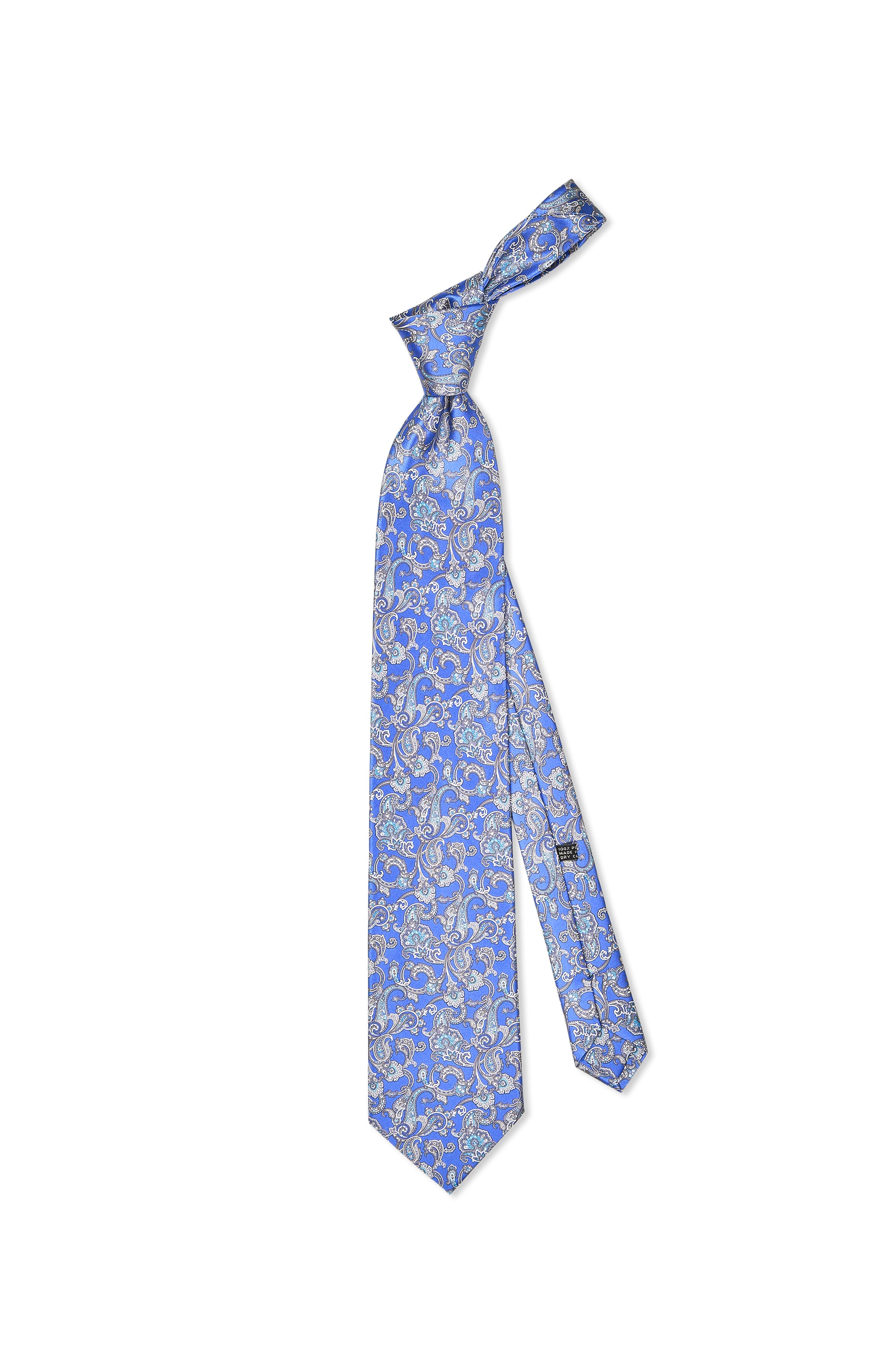 Stefano Ricci	Blue/Grey Paisley Pattern Silk Tie