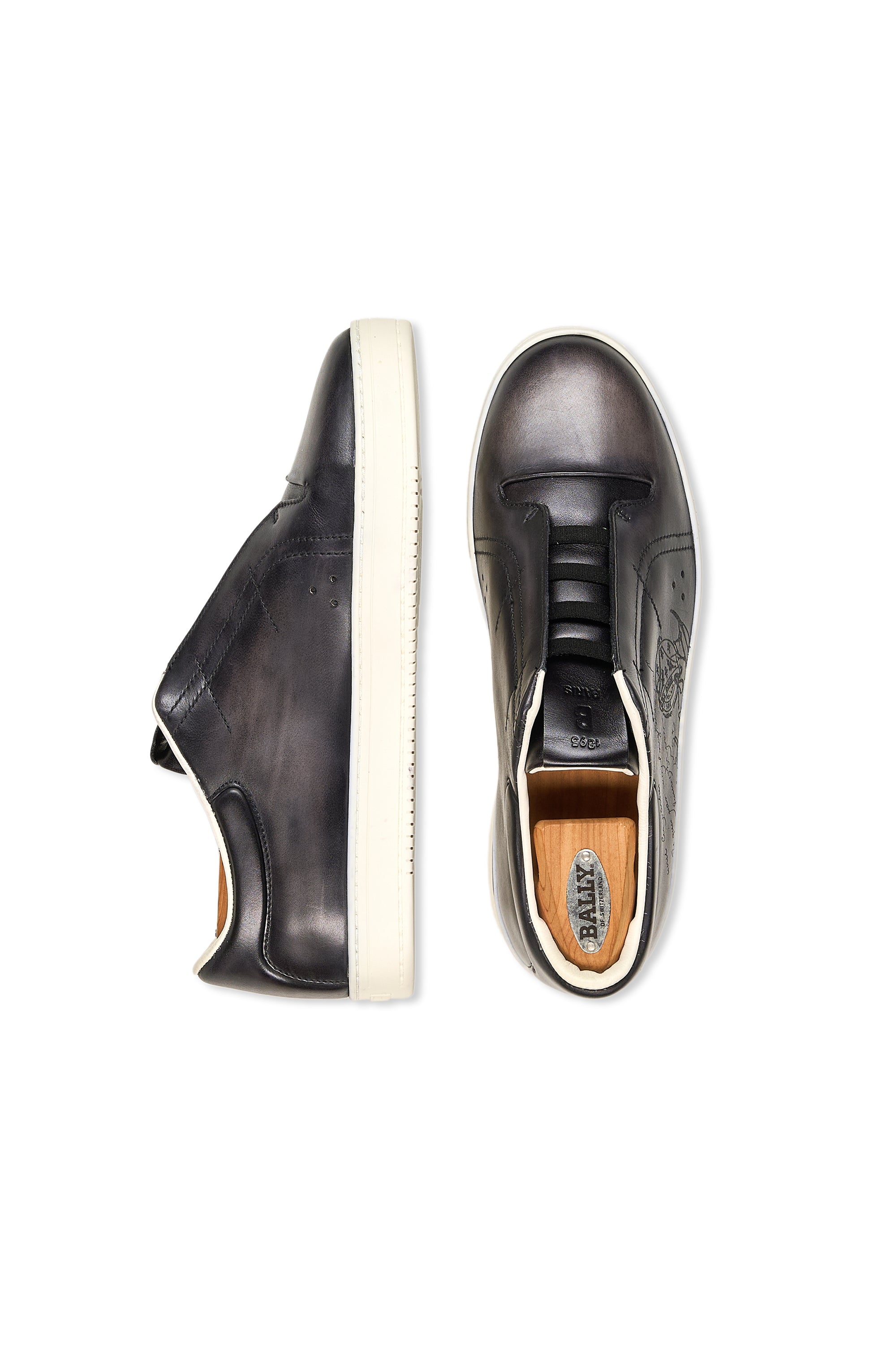 Berluti Dark Navy Calf Leather Slip On Sneakers