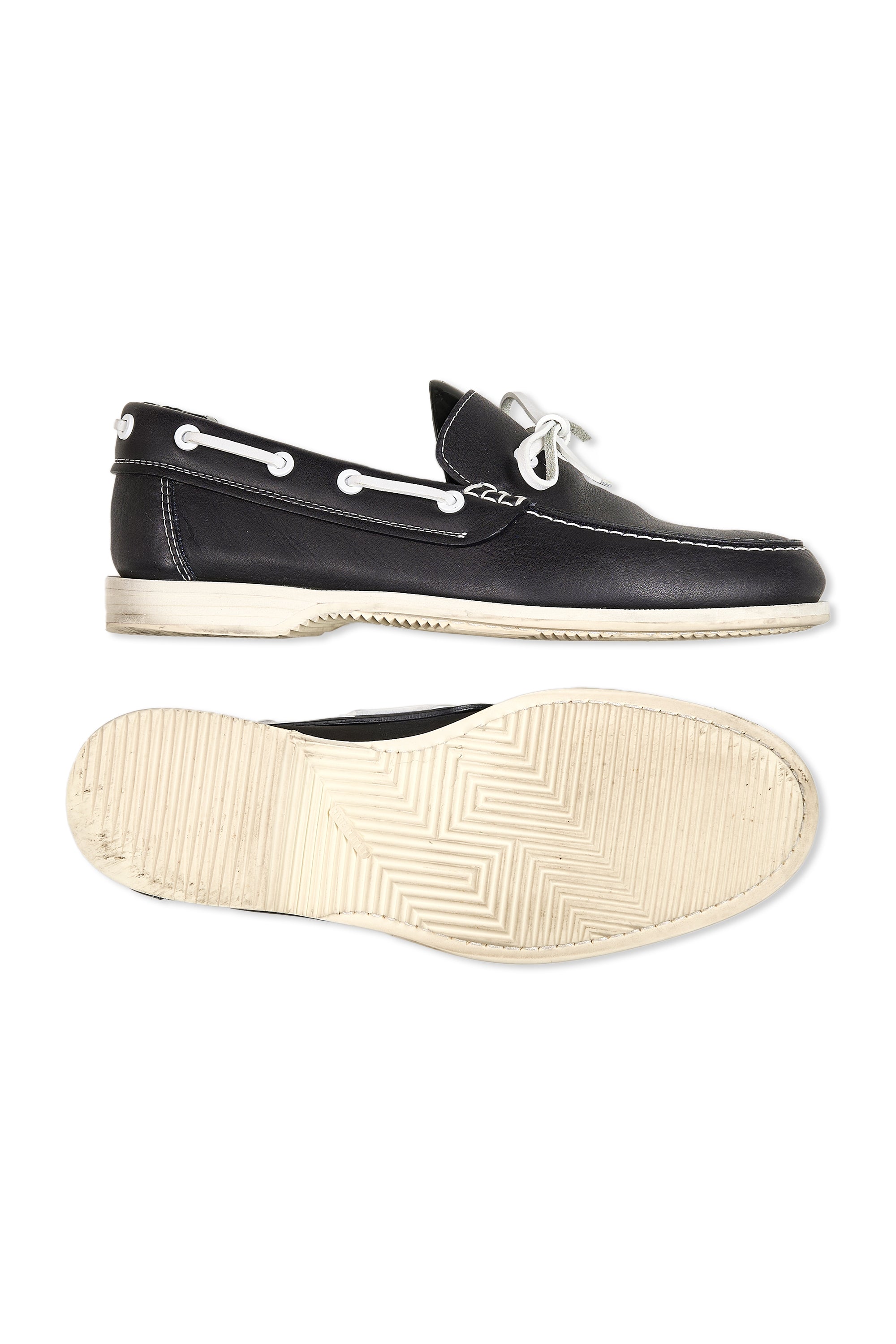 Hermès Dark Navy Leather Ecoutille Loafers