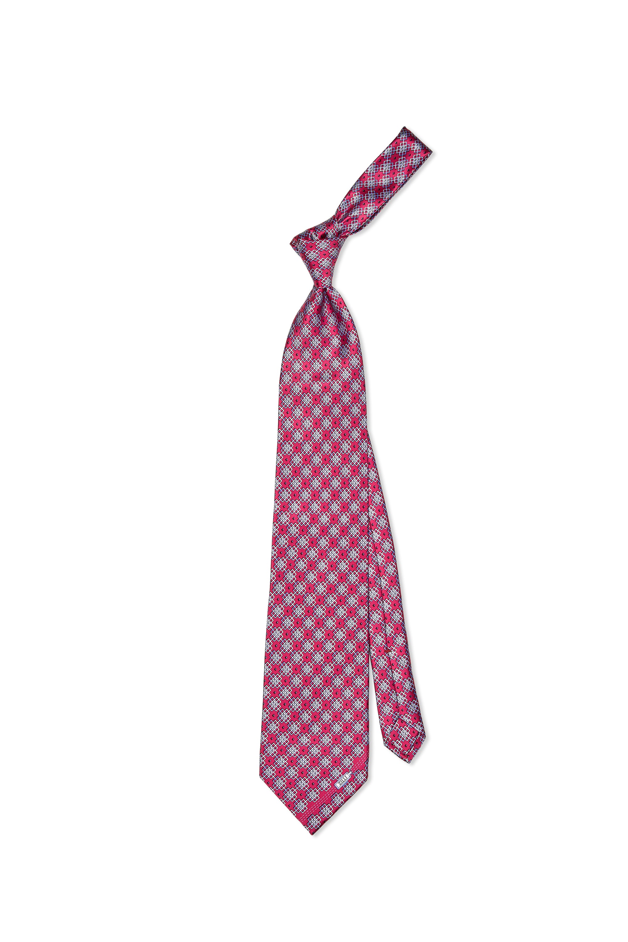 Zilli Rouge with Blue/Grey Pattern Silk Tie