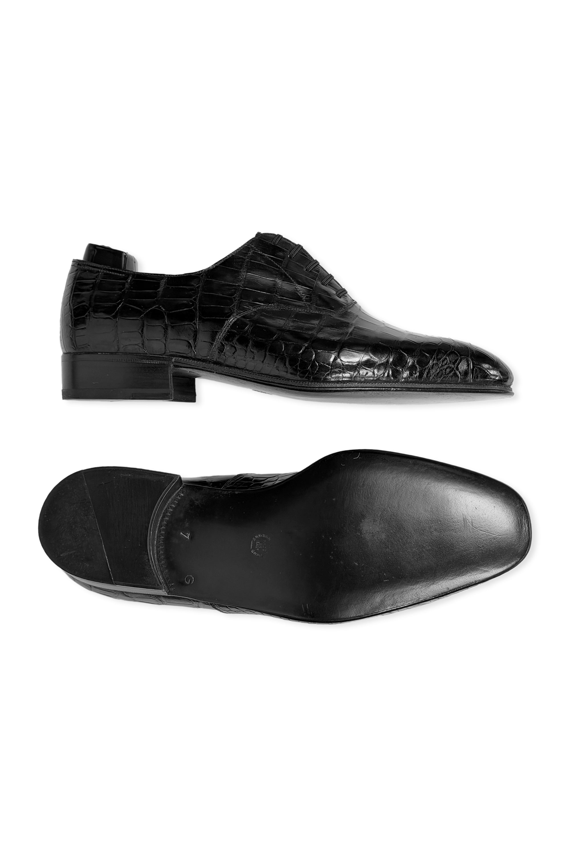 Zilli Black Leather Oxford Shoes