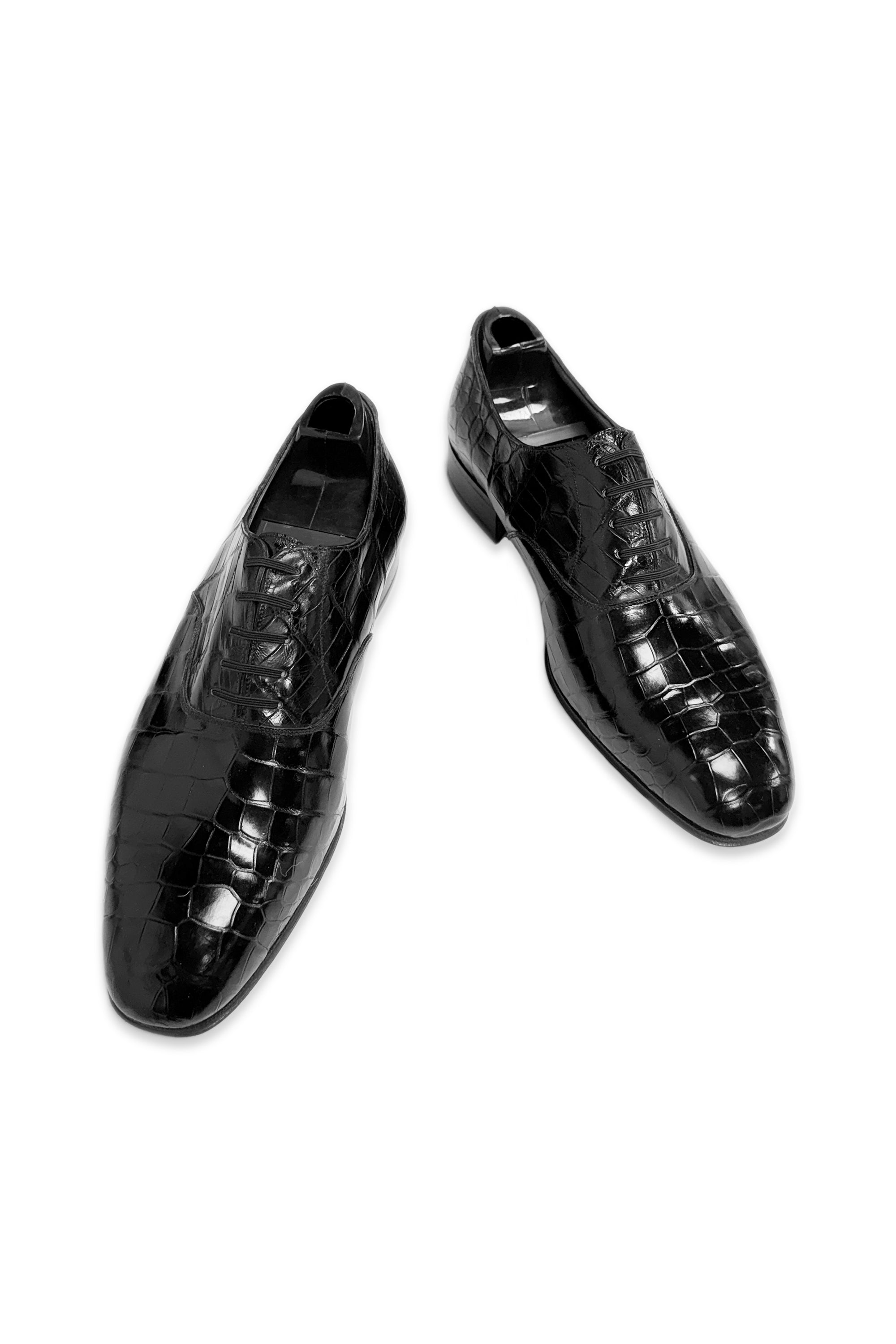 Zilli Black Leather Oxford Shoes