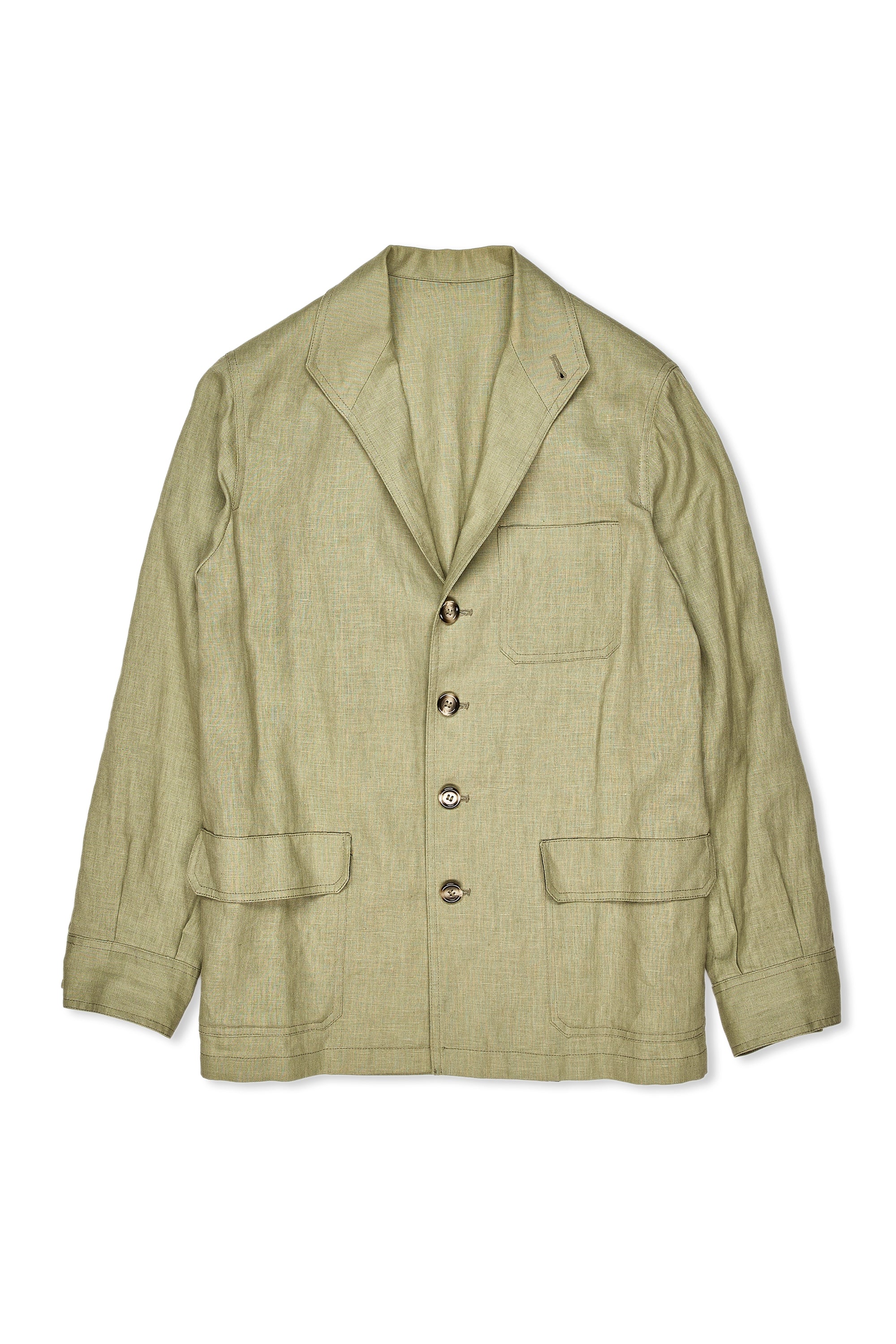 Justo Gimeno Moss Green Linen Teba Jacket