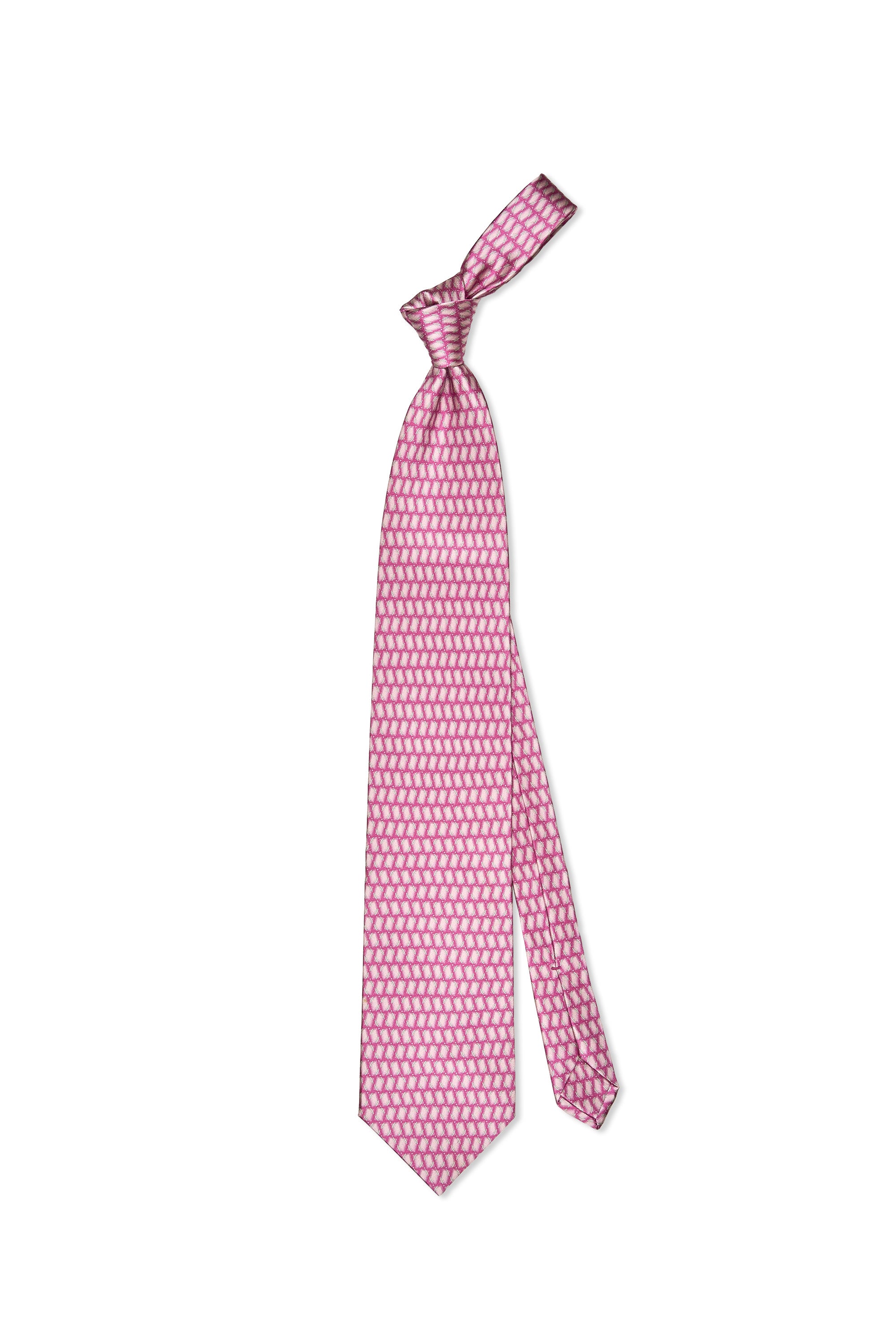 Zilli Pink Card Pattern Silk Tie