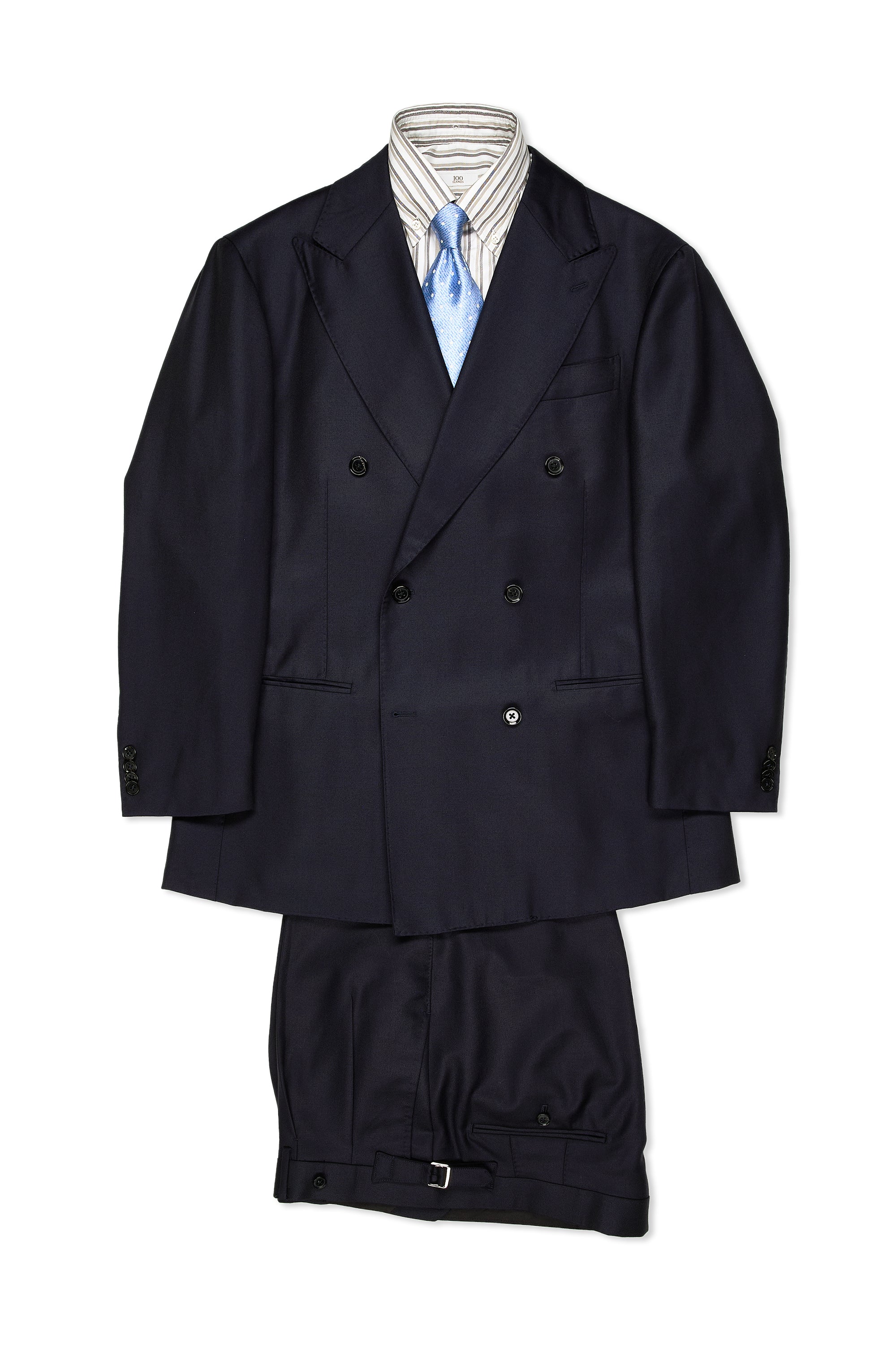 Andrea Seoul H Grade Navy Wool Double Breasted Suit