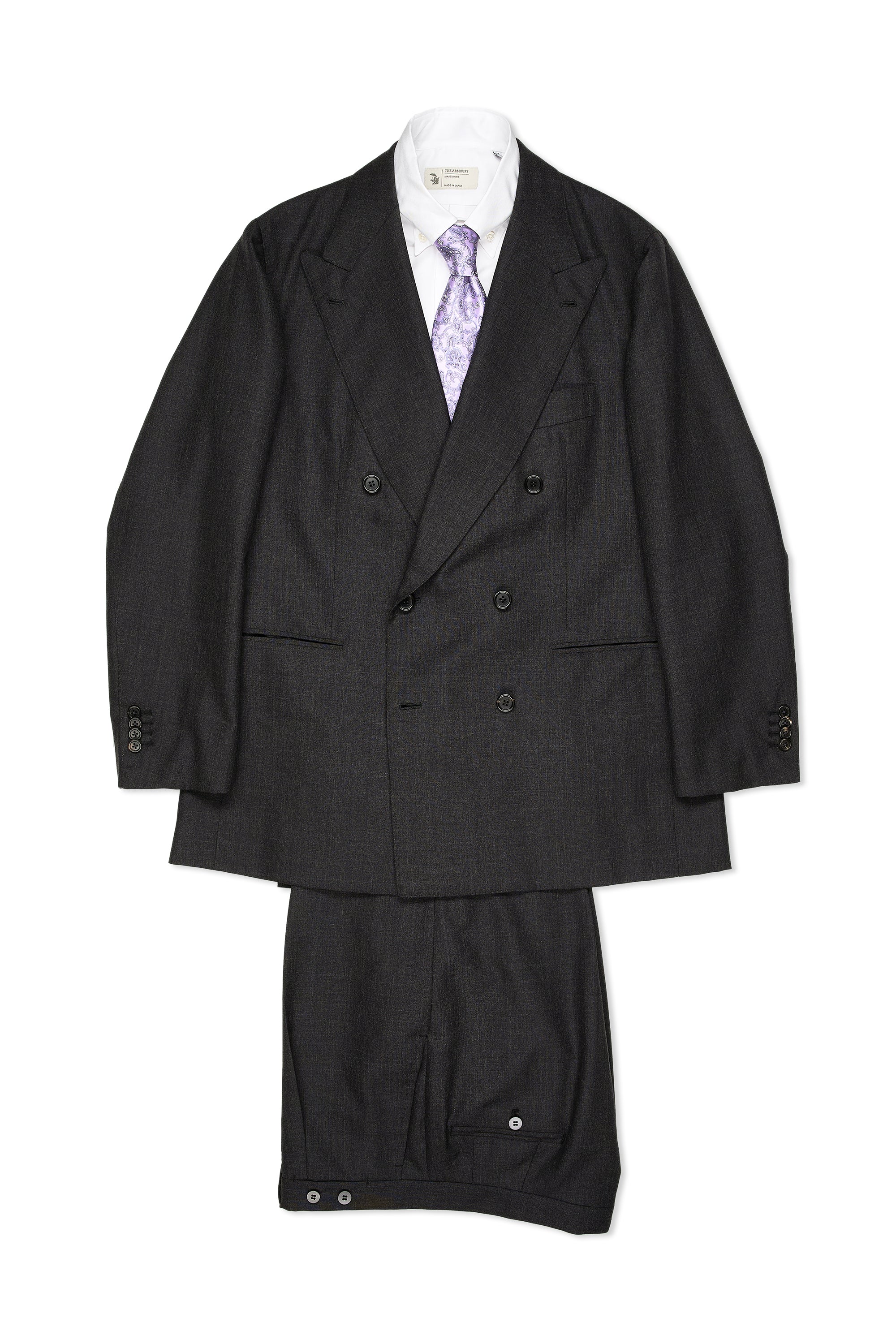 Orazio Luciano Charcoal Wool Double Breasted Suit