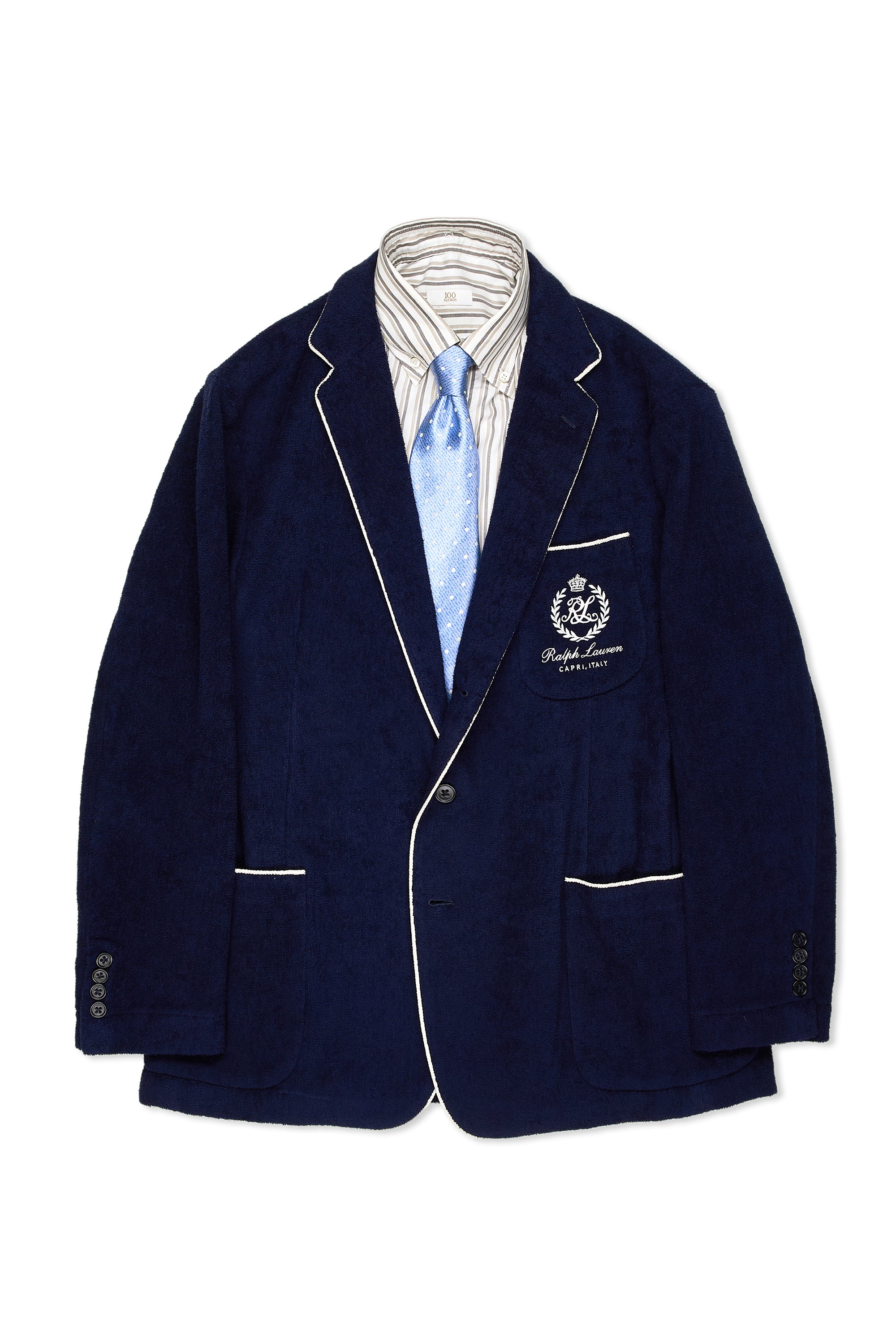 Ralph Lauren Purple Label Navy Cotton Terry Sport Coat