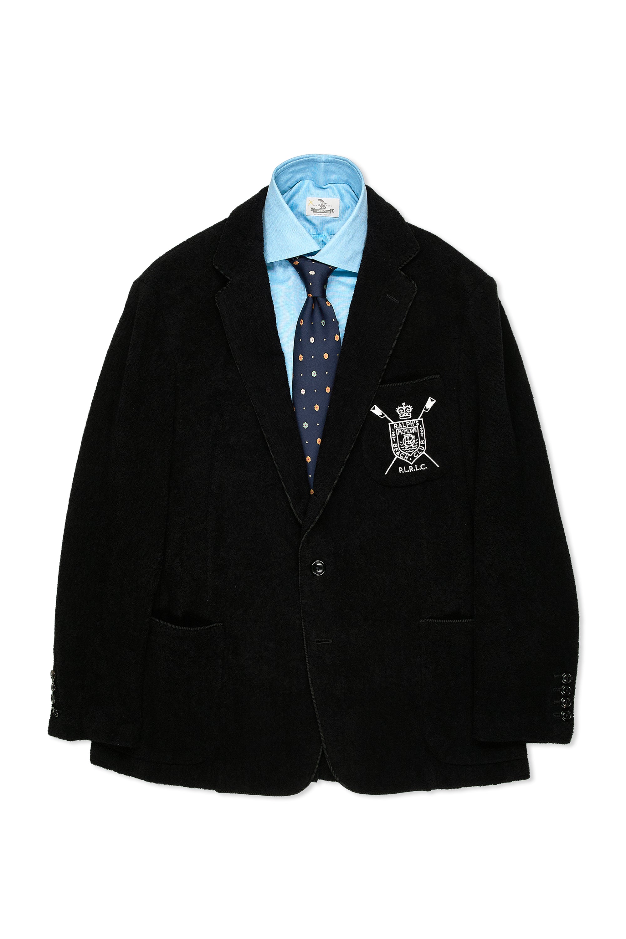 Ralph Lauren Purple Label Black Cotton Terry Sport Coat