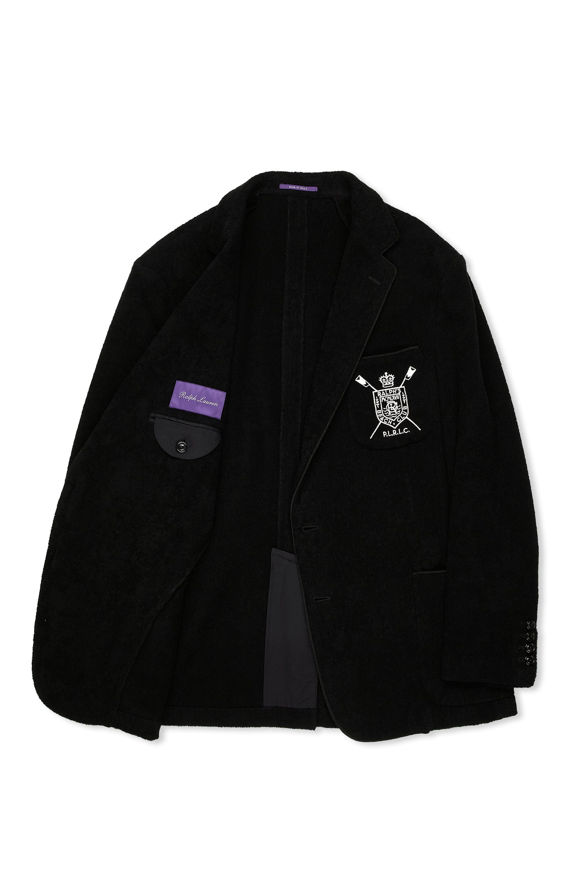 Ralph Lauren Purple Label Black Cotton Terry Sport Coat