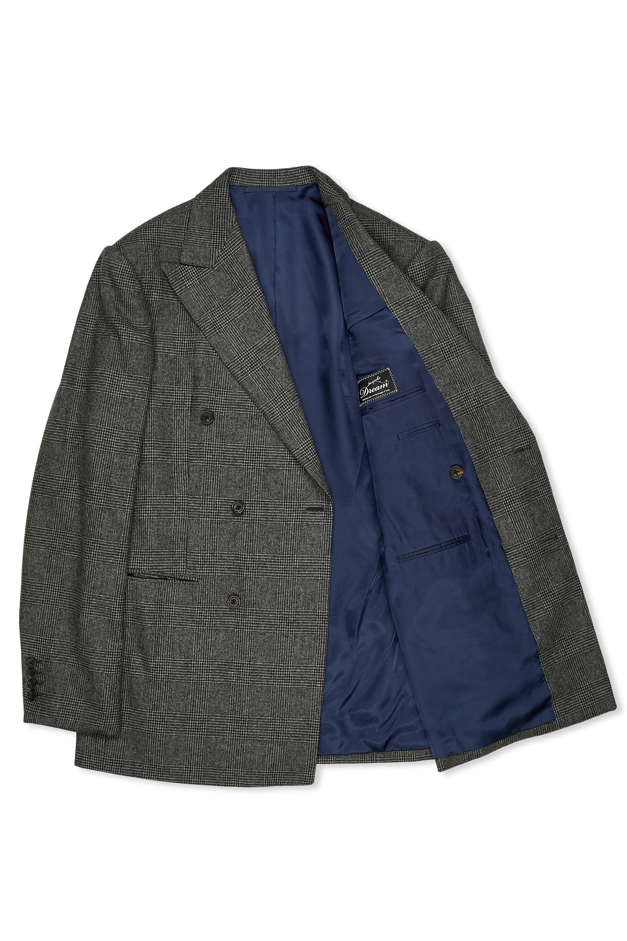 Dream Bespoke Grey/Black Prince of Wales Check Wool DB Suit Bespoke