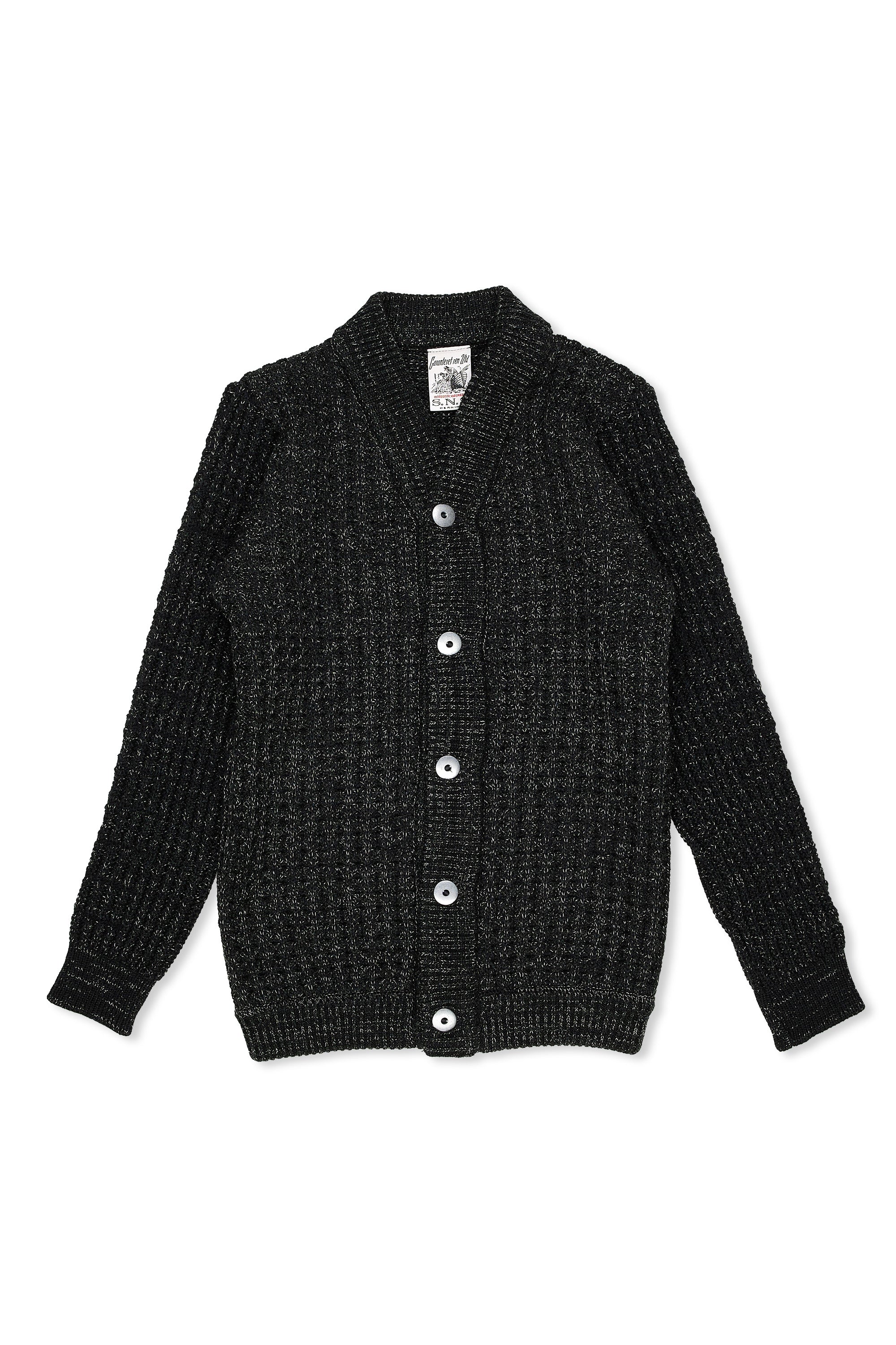 S.N.S. Herning Black/Green/White Wool Cardigan