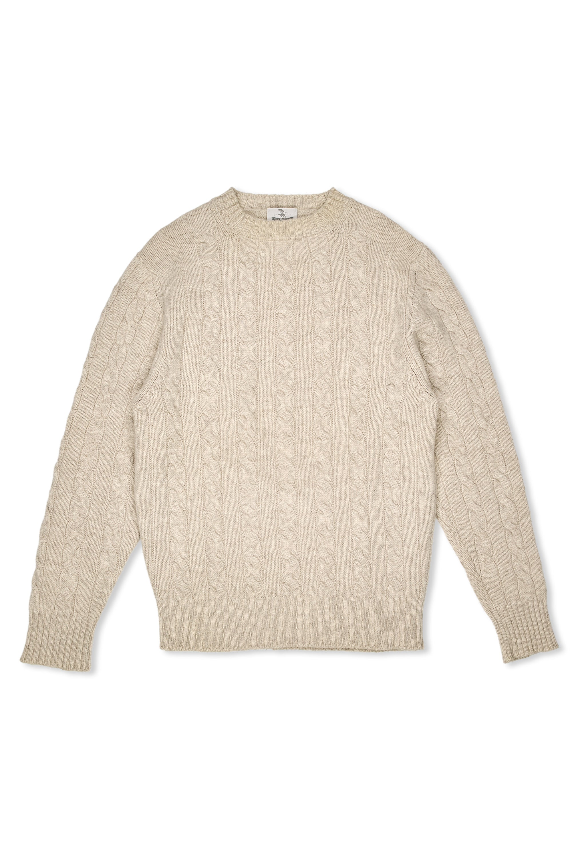 The Armoury Beige Lambswool Cableknit Crewneck Sweater