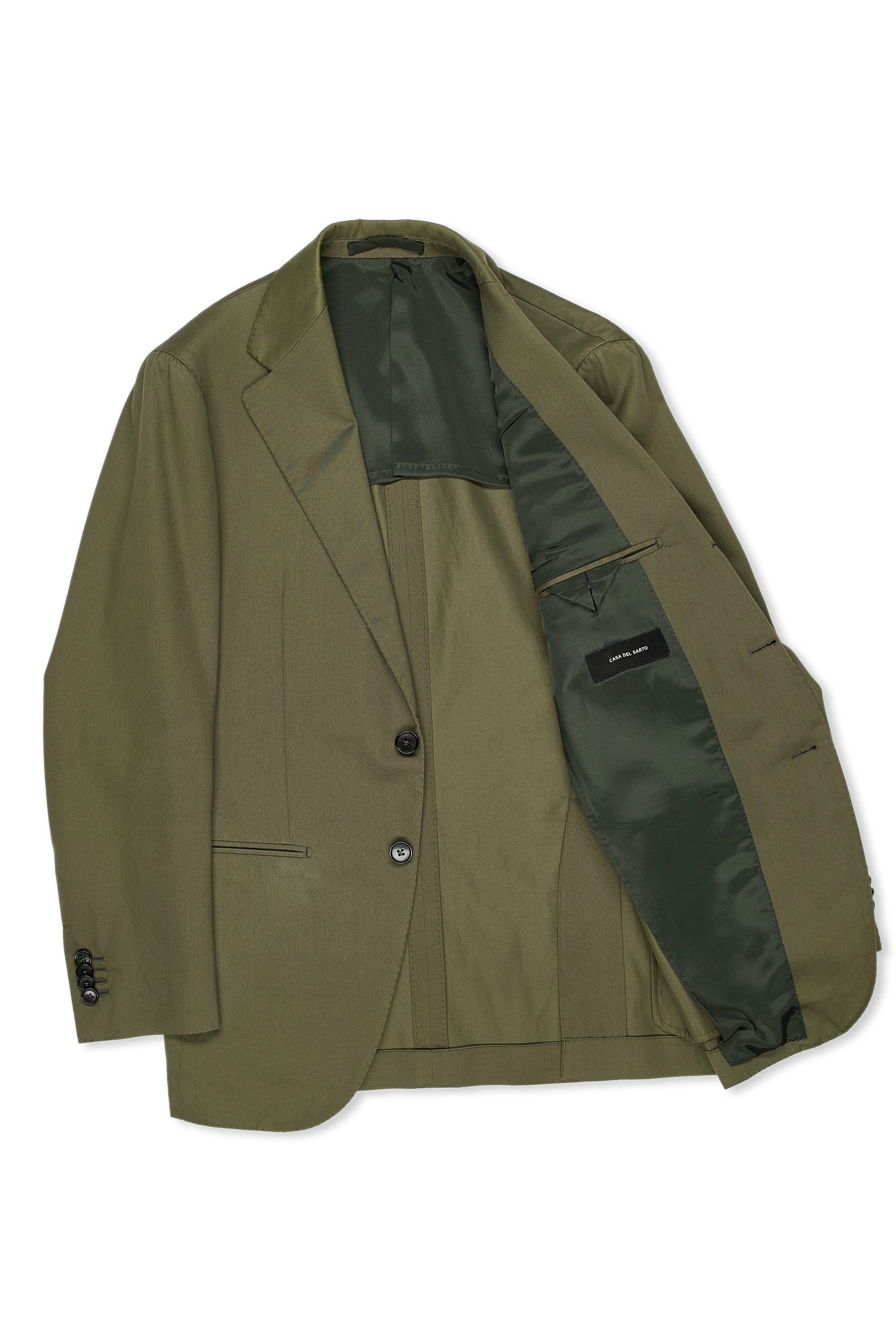 Casa Del Sarto Army Green Twill Cotton Suit