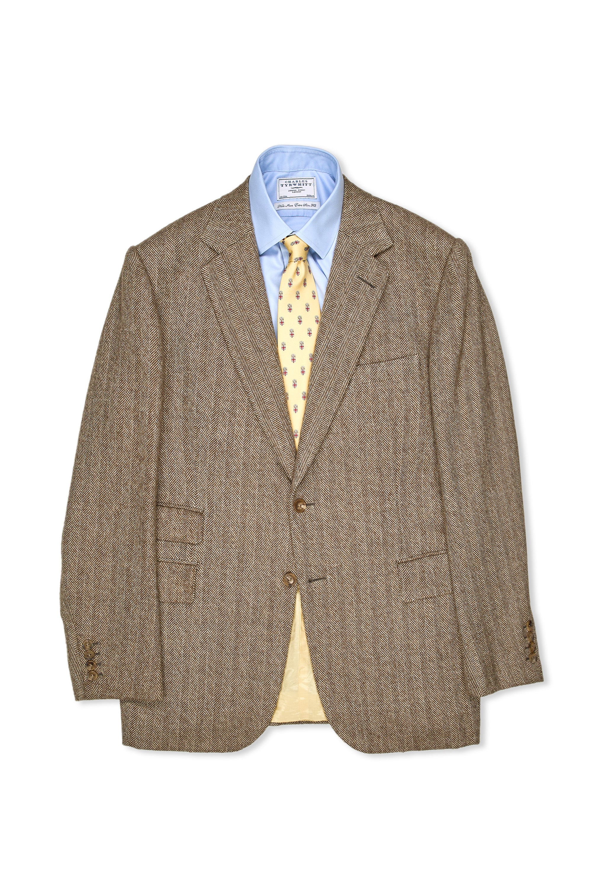 Fumiya Hirano Brown/Beige Herringbone Baby Alpaca Sport Coat Bespoke