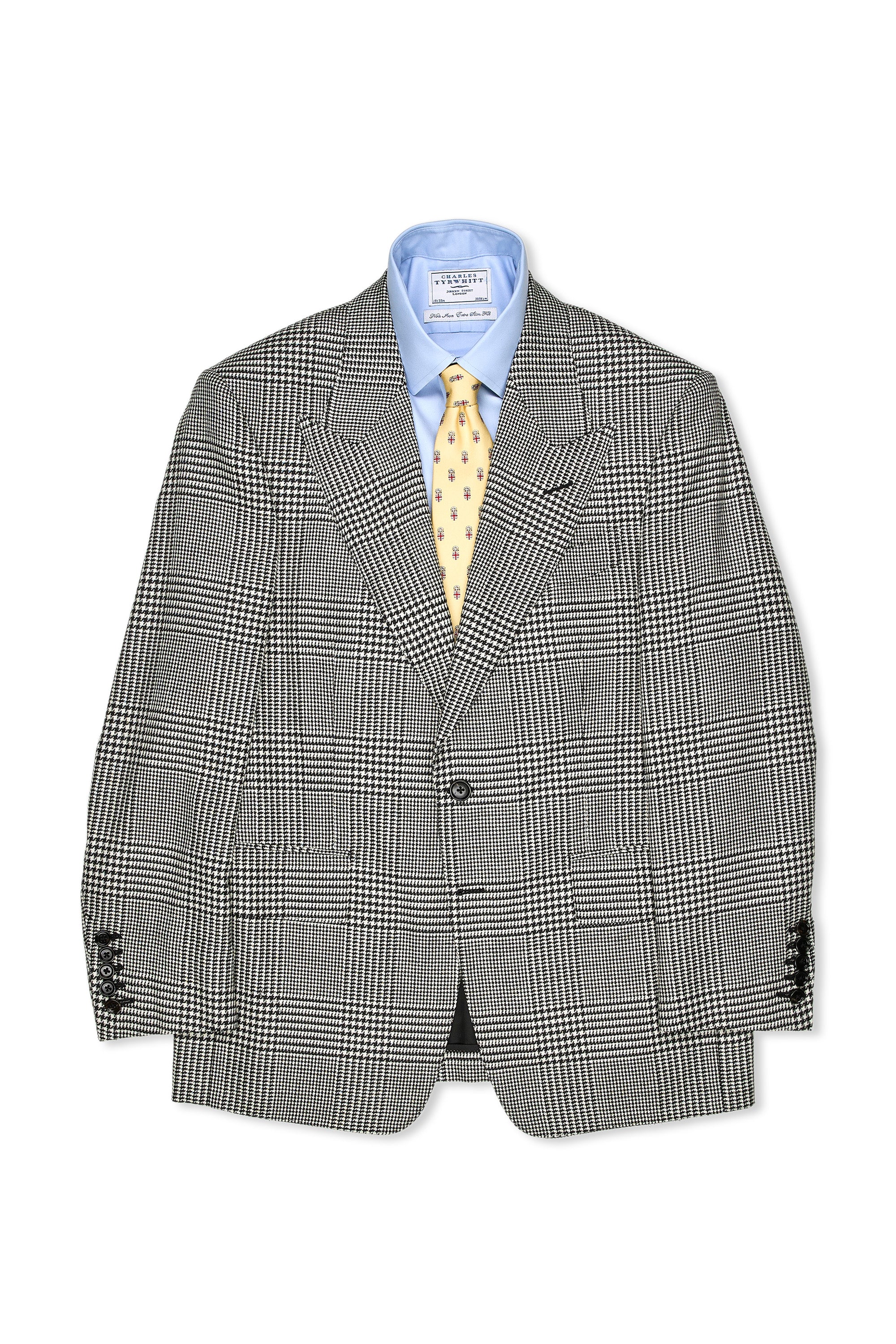 Tom Ford White/Black Prince of Wales Check Wool/Silk/Linen/Mohair Sport Coat