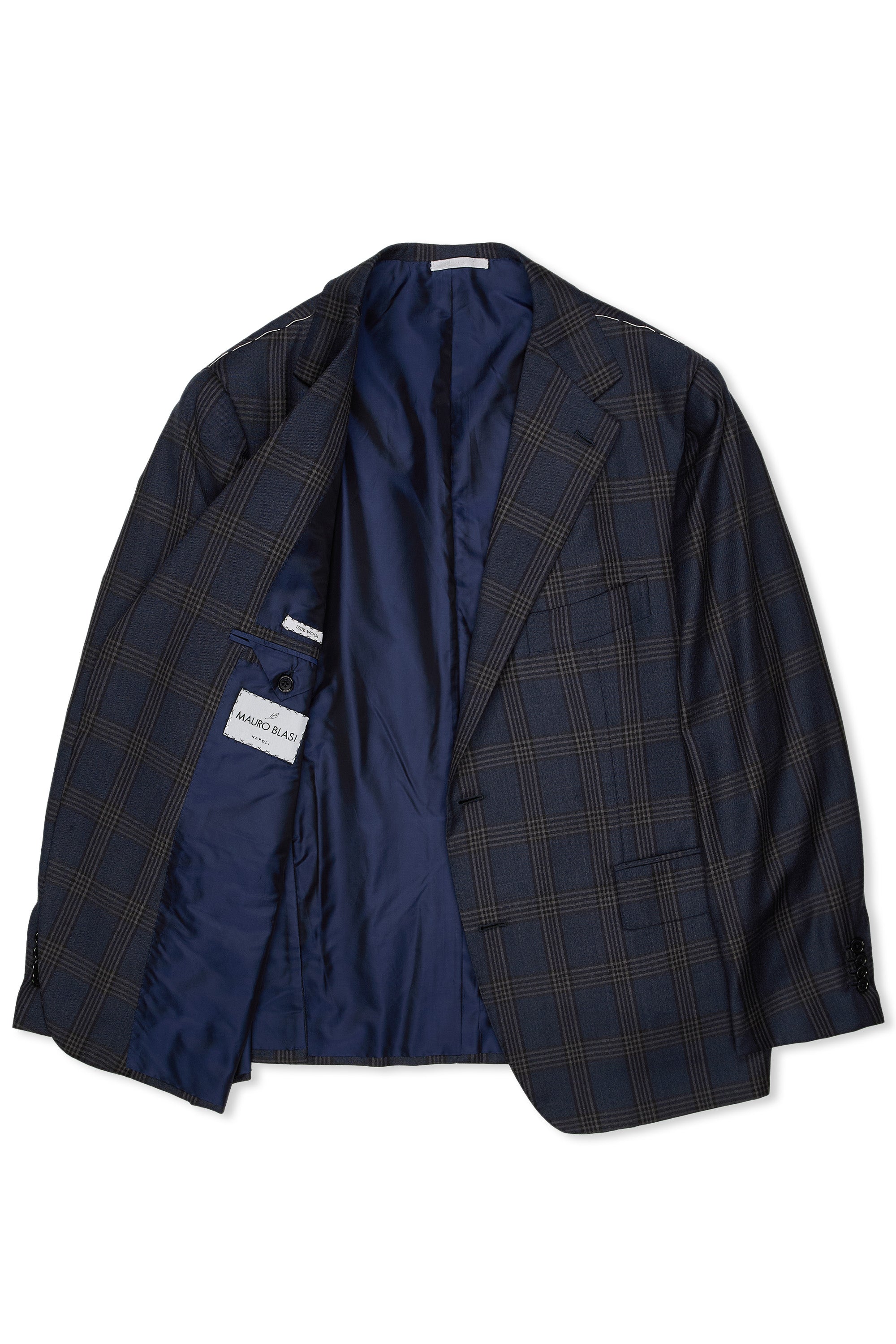 Mauro Blasi Navy/Grey/Black Check Wool Sport Coat