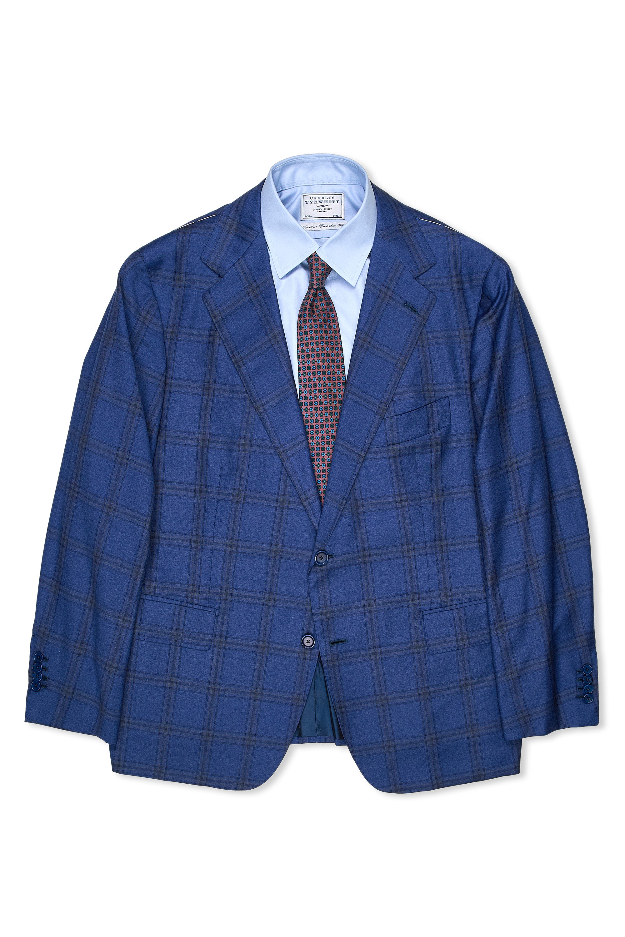 Mauro Blasi Blue/Grey Check Super 150's Wool Sport Coat