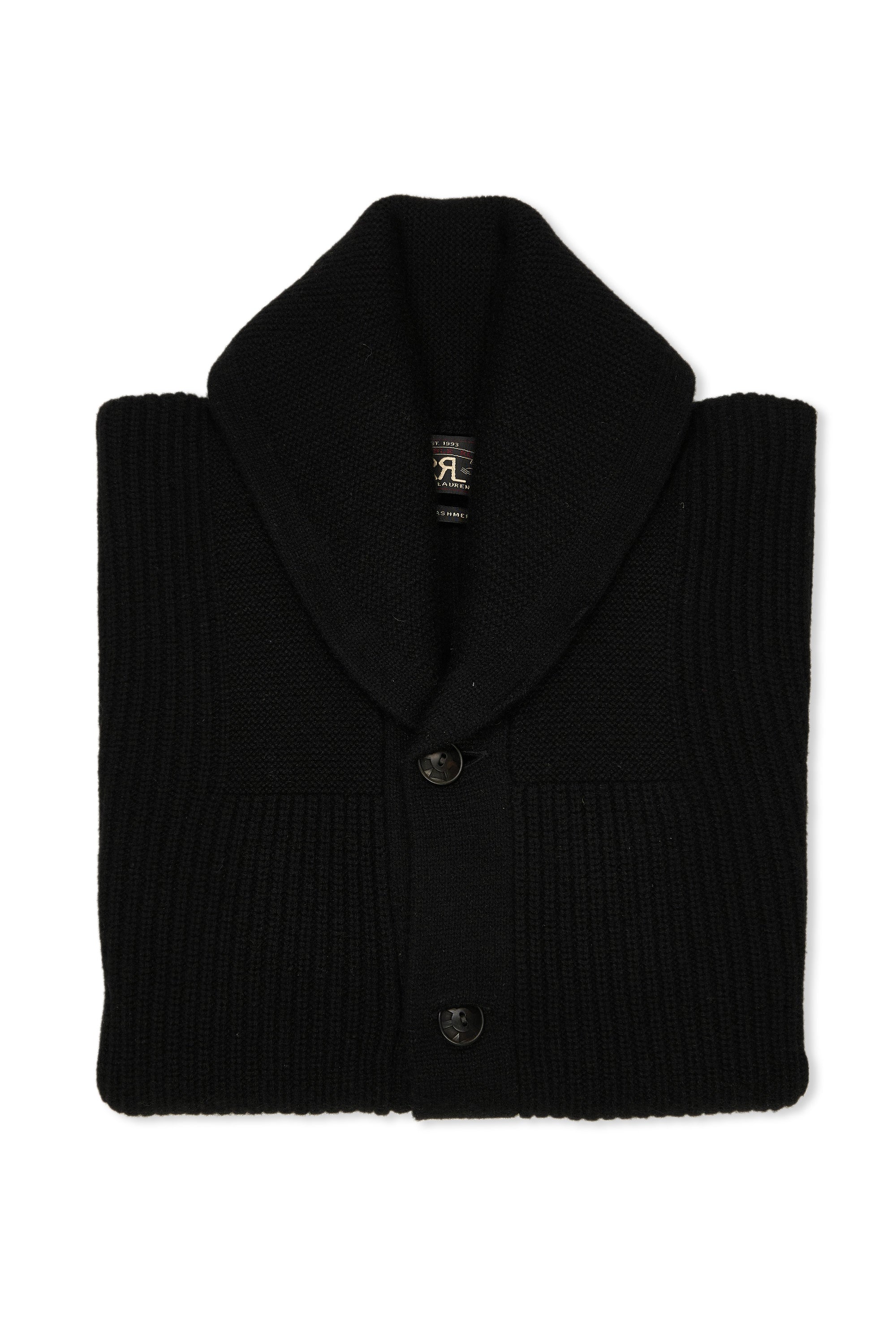 Ralph Lauren RRL Black Cashmere Shawl Collar Cardigan